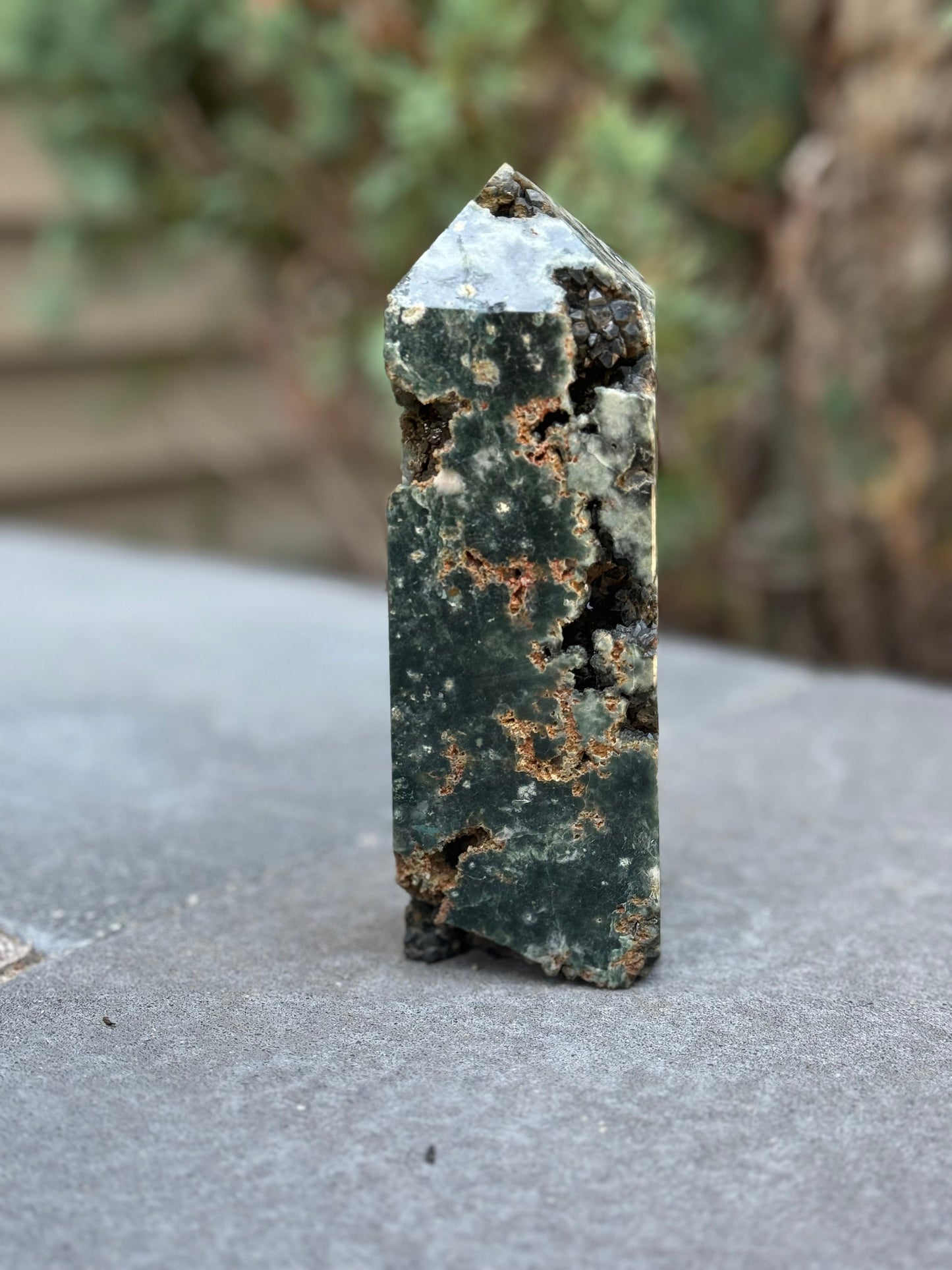 Black Druzy Ocean Jasper Tower