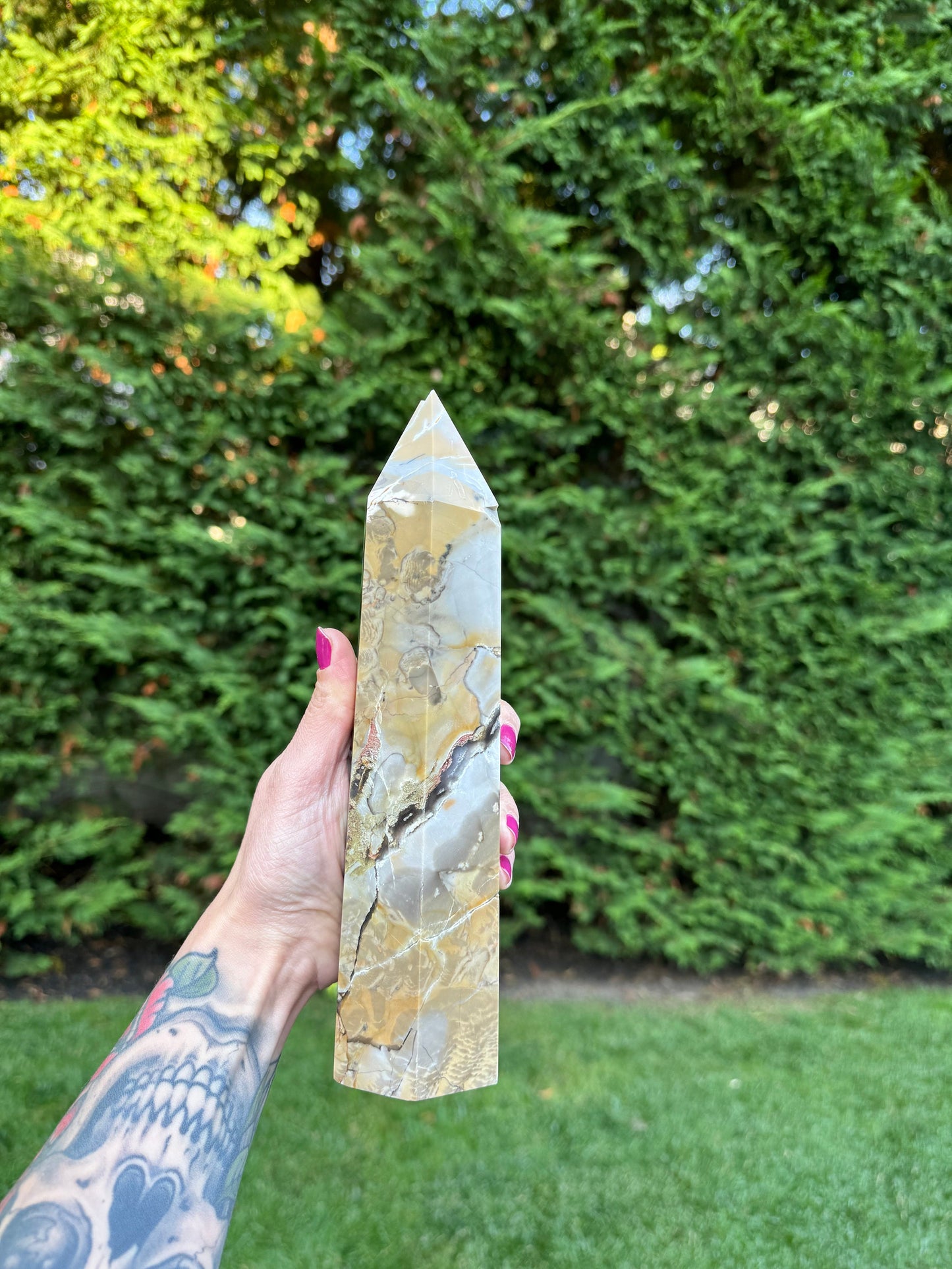 XL Druzy Volcano Agate Tower (9.25")