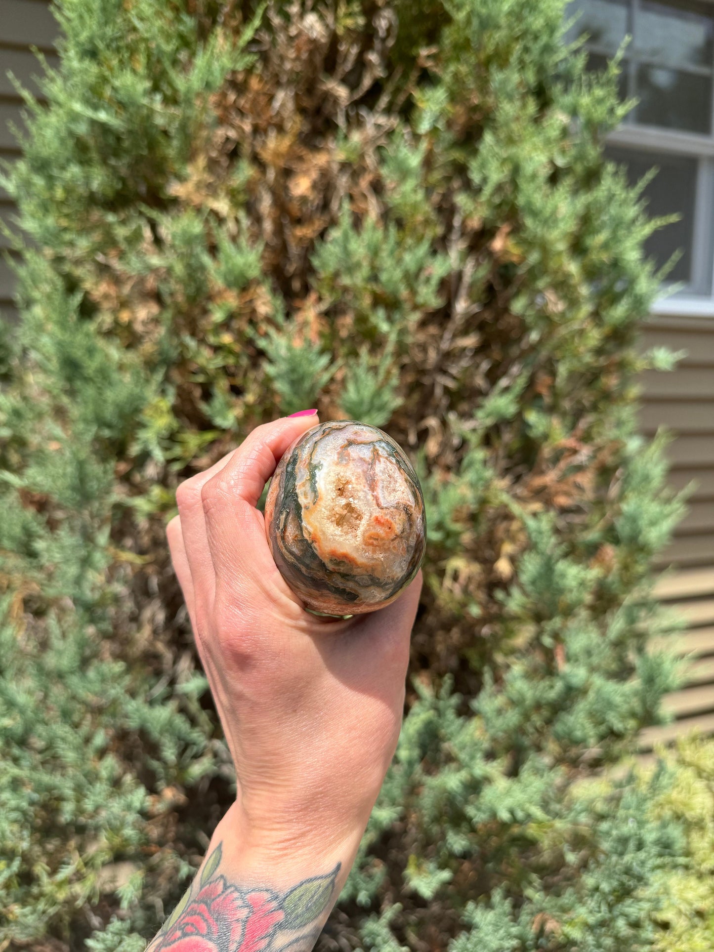 Red Moss Agate Skull