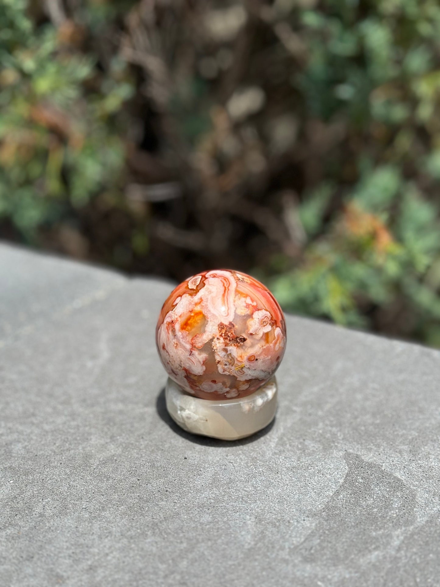 Carnelian & Flower Agate Sphere (59MM)