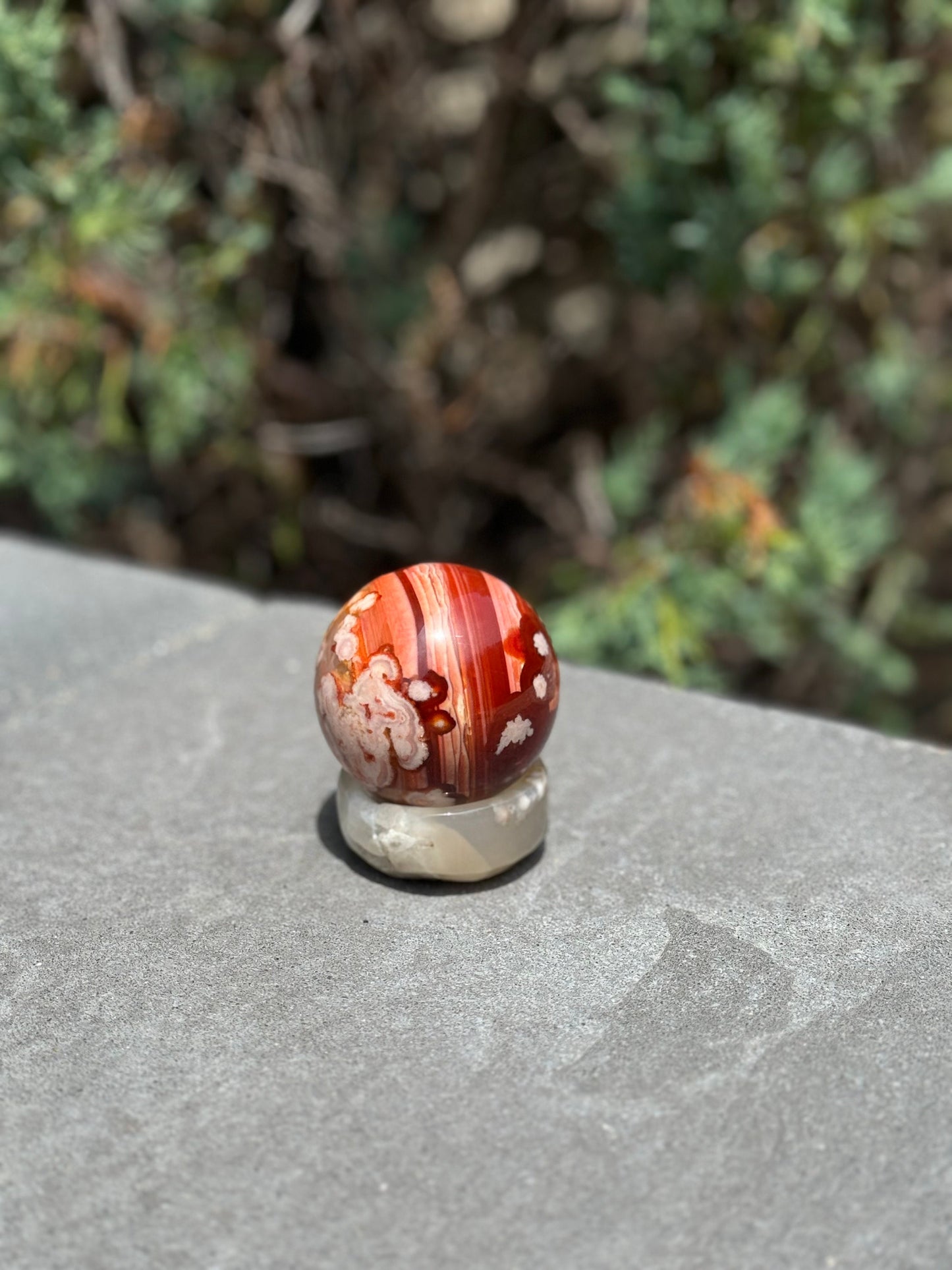 Carnelian & Flower Agate Sphere (59MM)