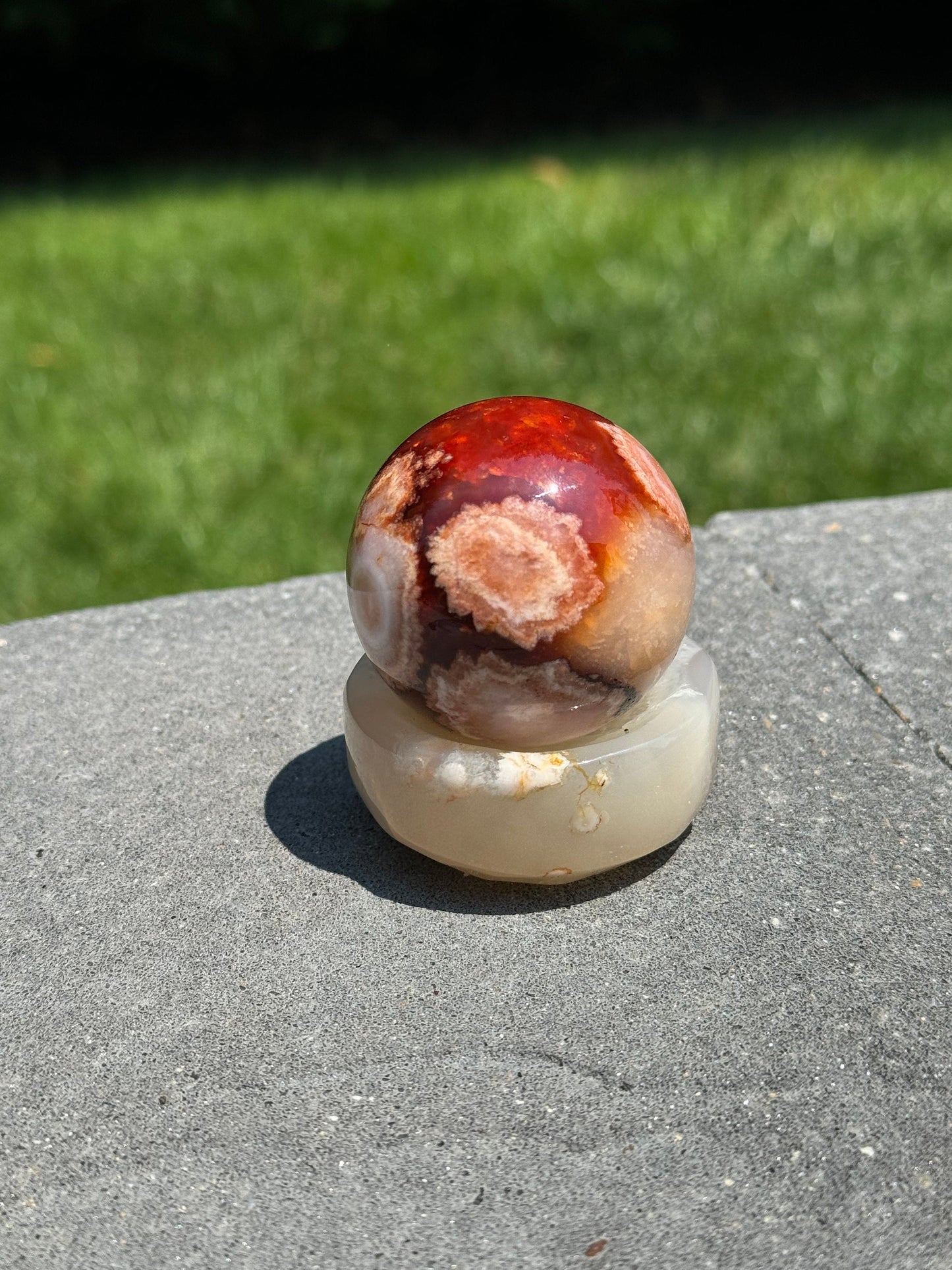 Carnelian & Flower Agate Sphere (46MM)
