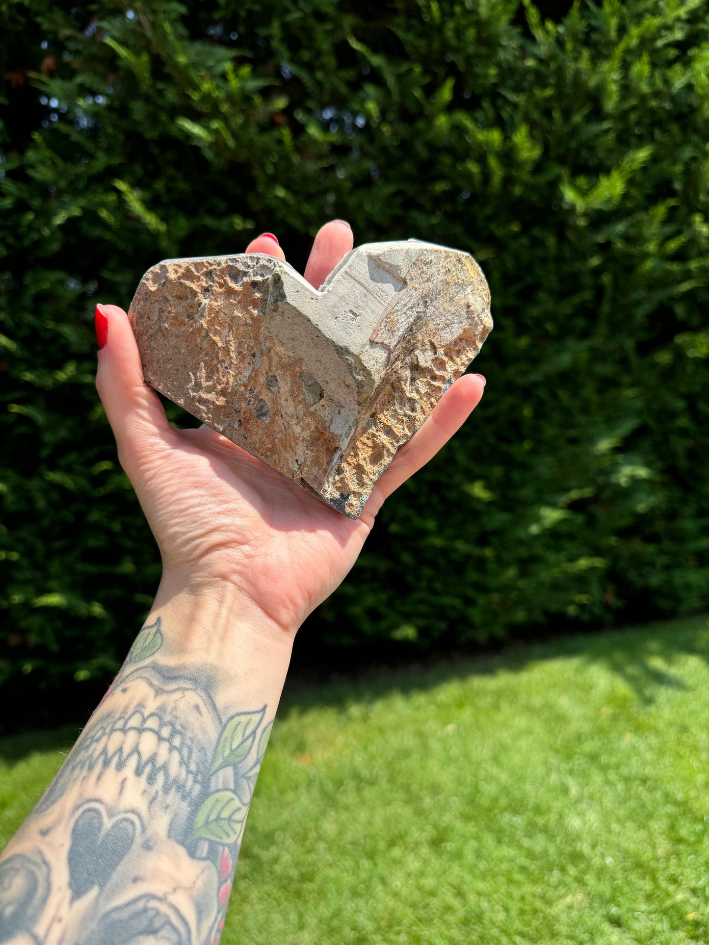 Druzy Black Amethyst Geode Heart Carving w/ Stand