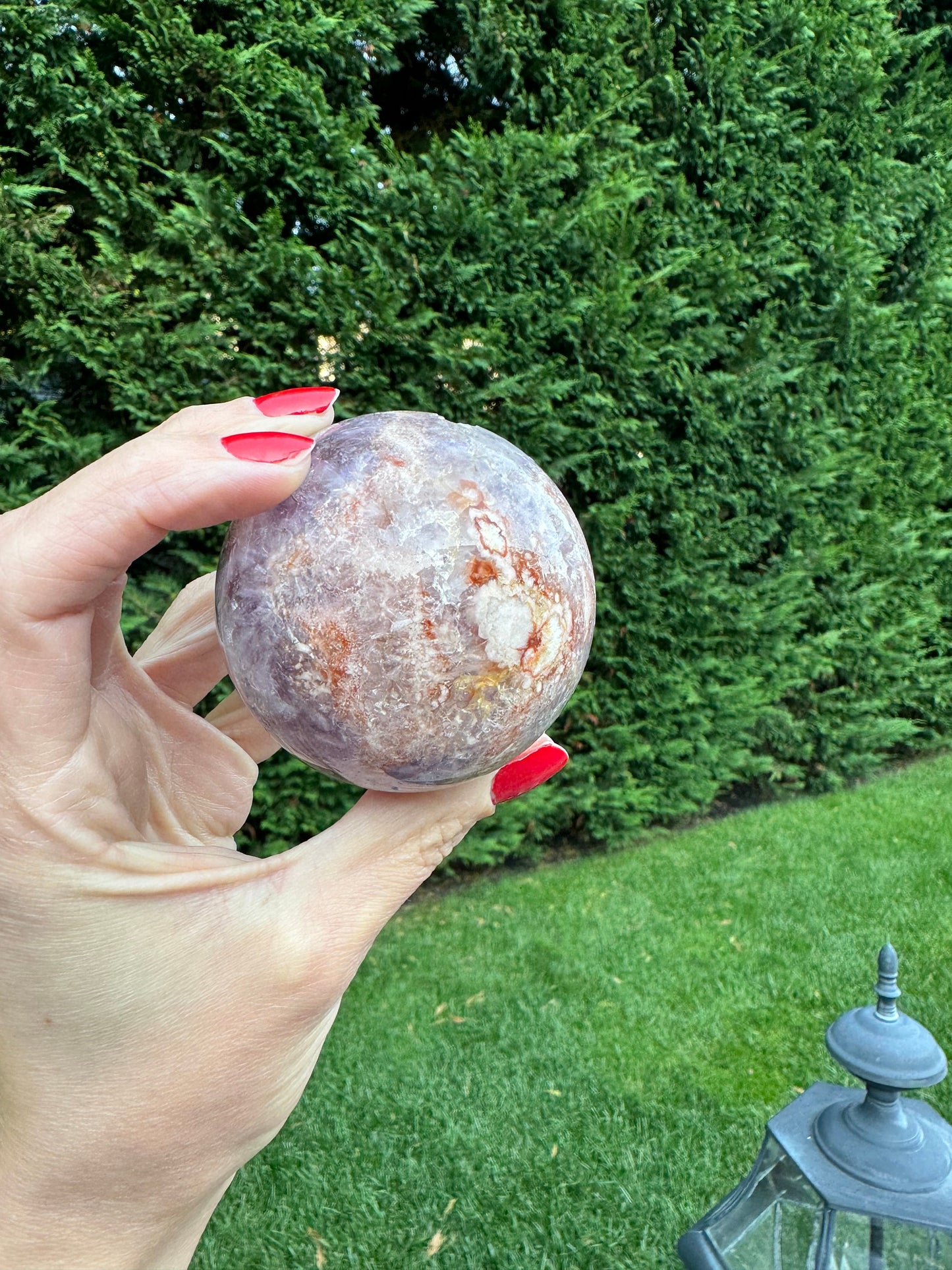 Druzy Amethyst & Flower Agate Sphere