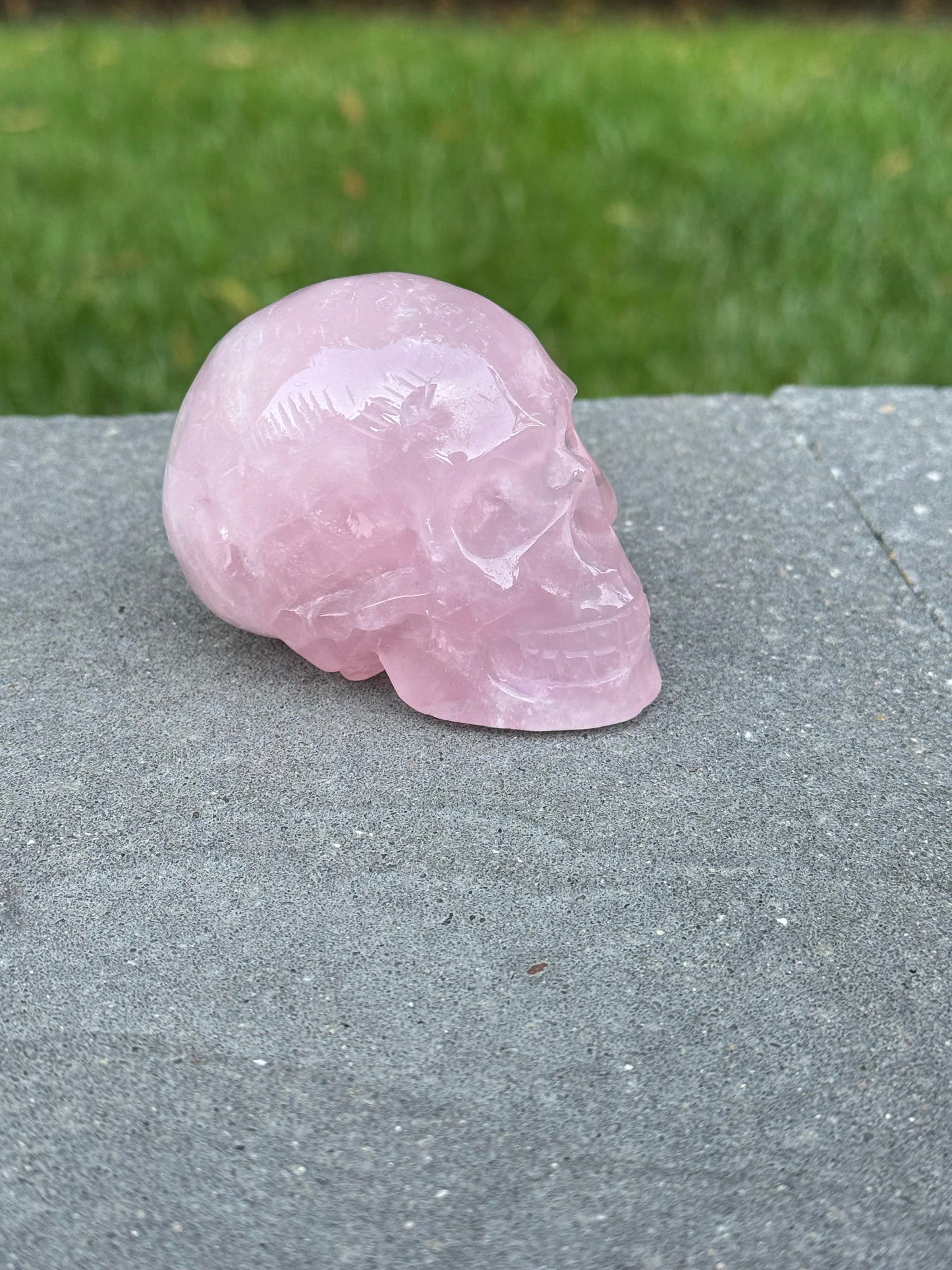 Rose Quartz Skull Carving (2.25")