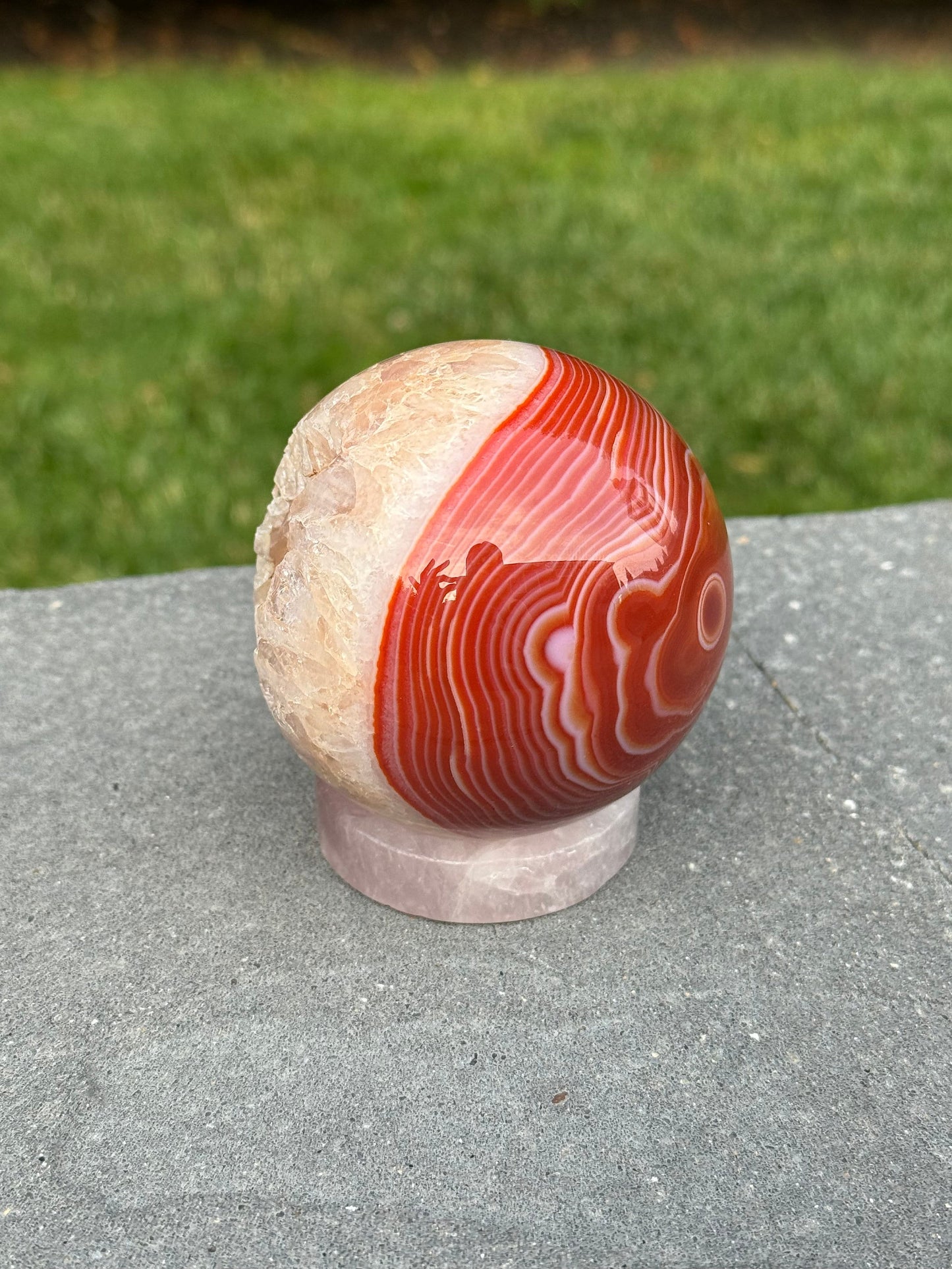 Banded Druzy Sardonyx Sphere (80MM)