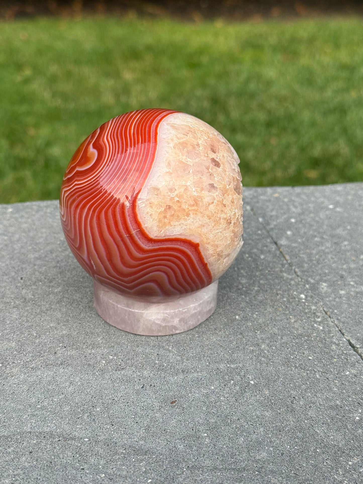 Banded Druzy Sardonyx Sphere (80MM)