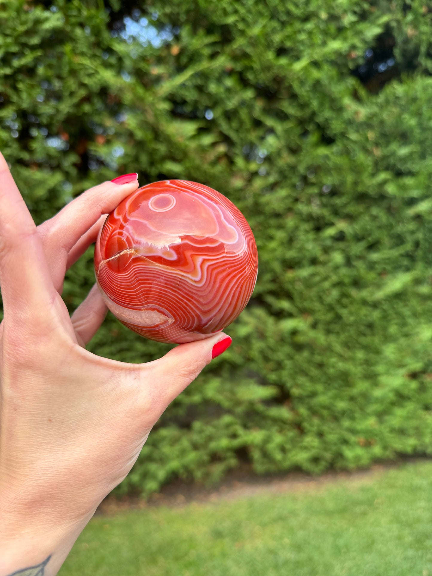 Banded Druzy Sardonyx Sphere (80MM)