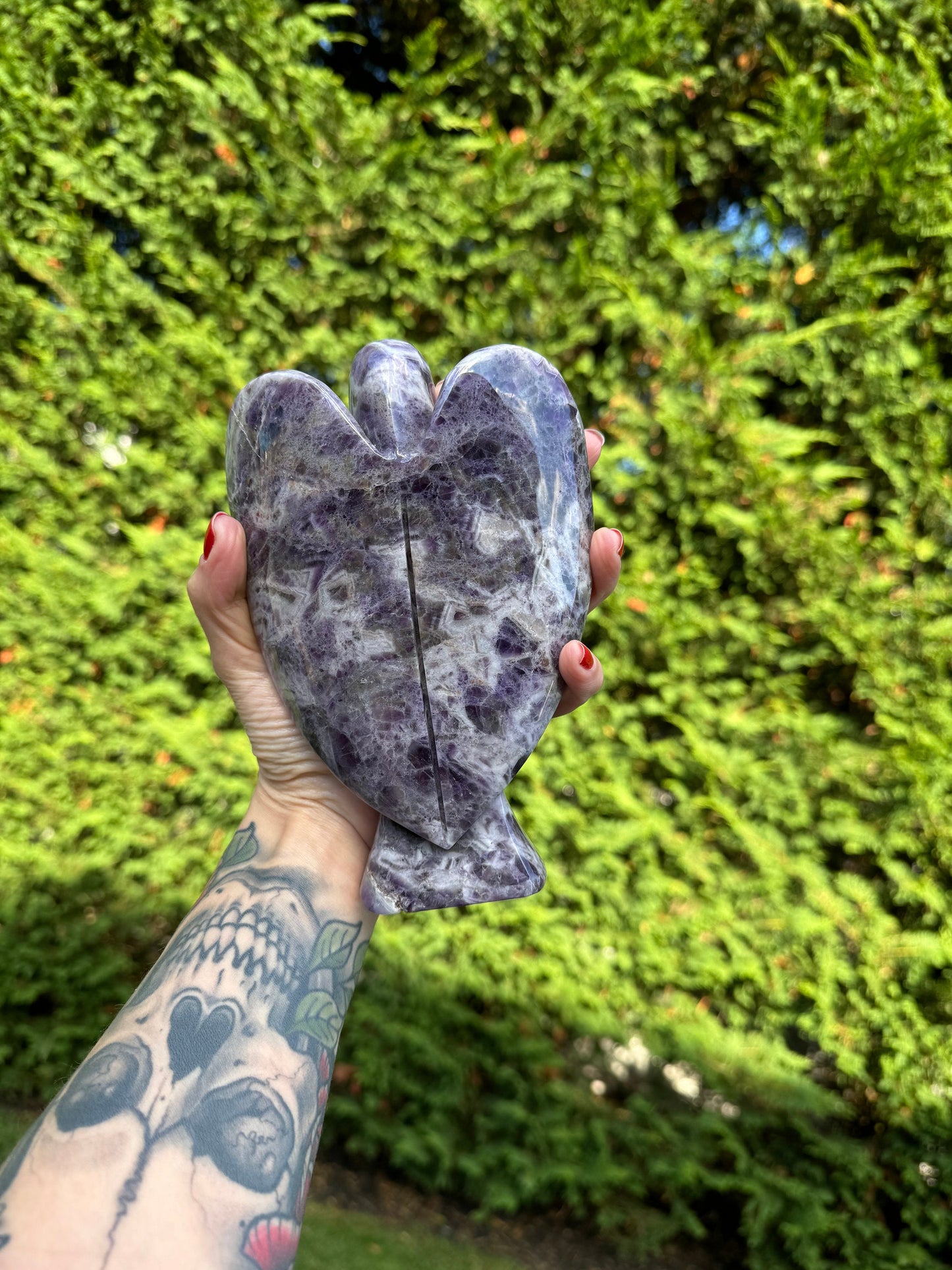 Chevron Amethyst Angel Carving