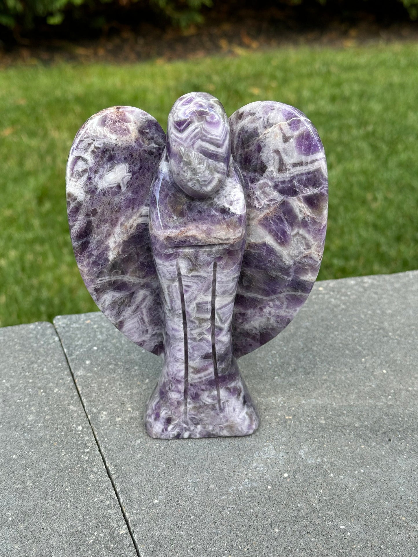 Chevron Amethyst Angel Carving