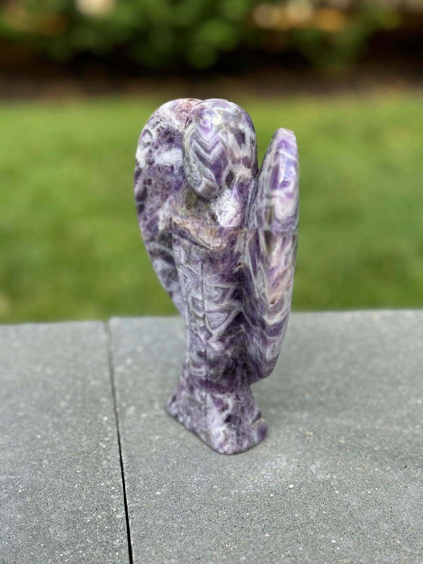 Chevron Amethyst Angel Carving