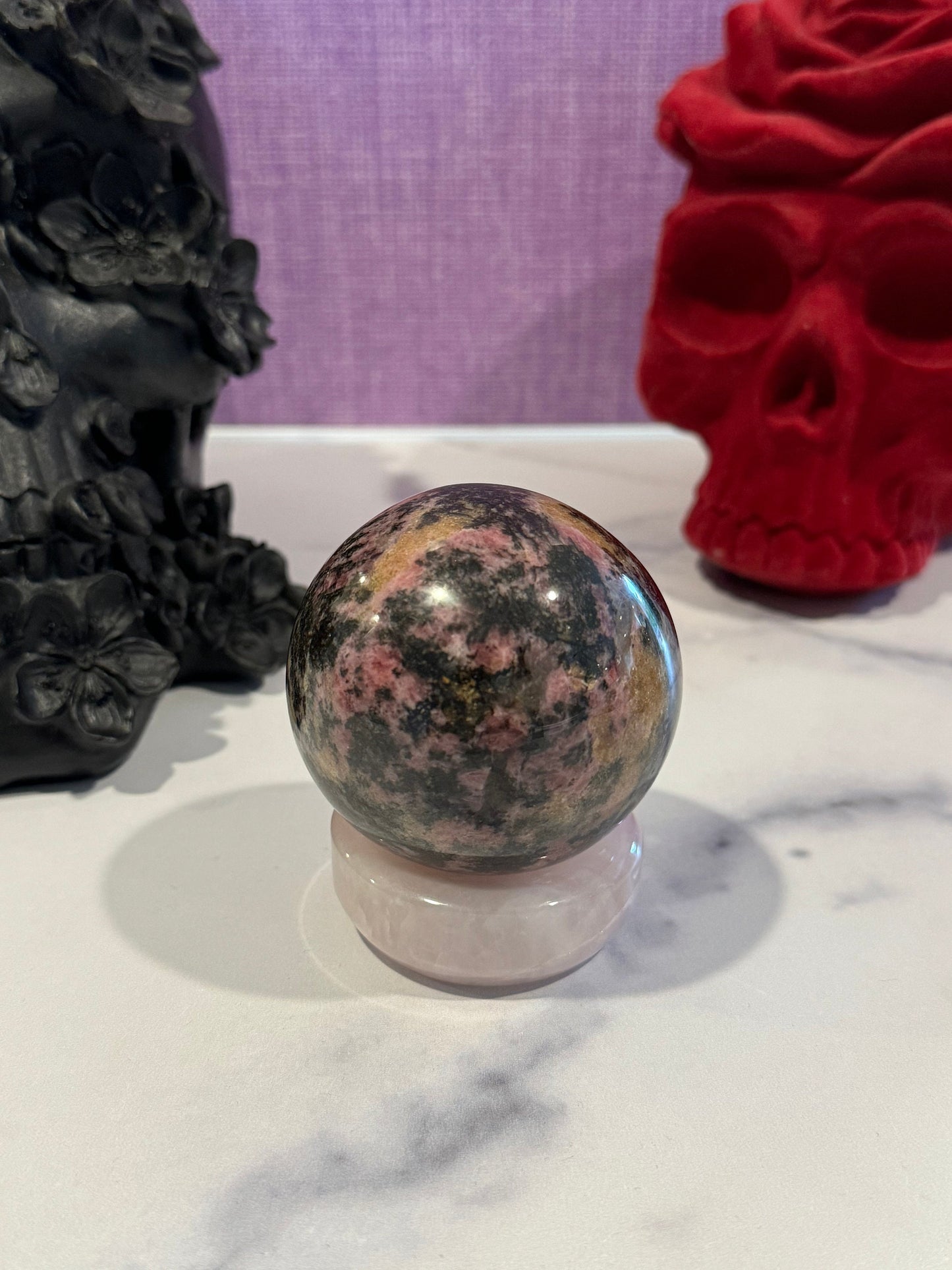 Madagascar Sunset Rhodonite Sphere (63MM)