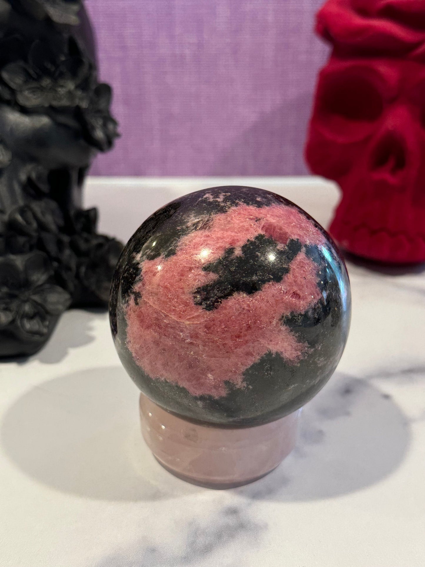 Madagascar Sunset Rhodonite Sphere (72MM)