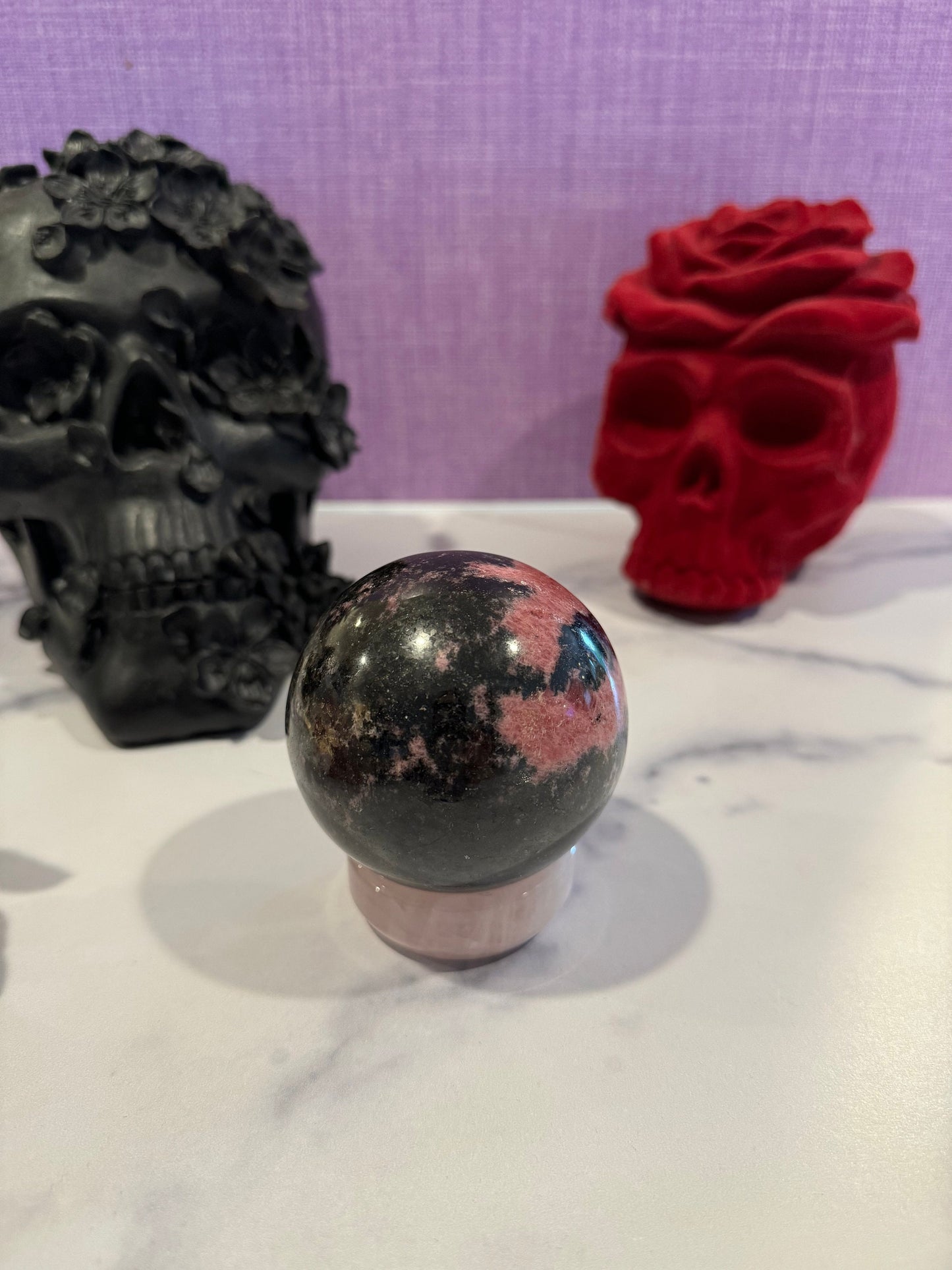 Madagascar Sunset Rhodonite Sphere (72MM)