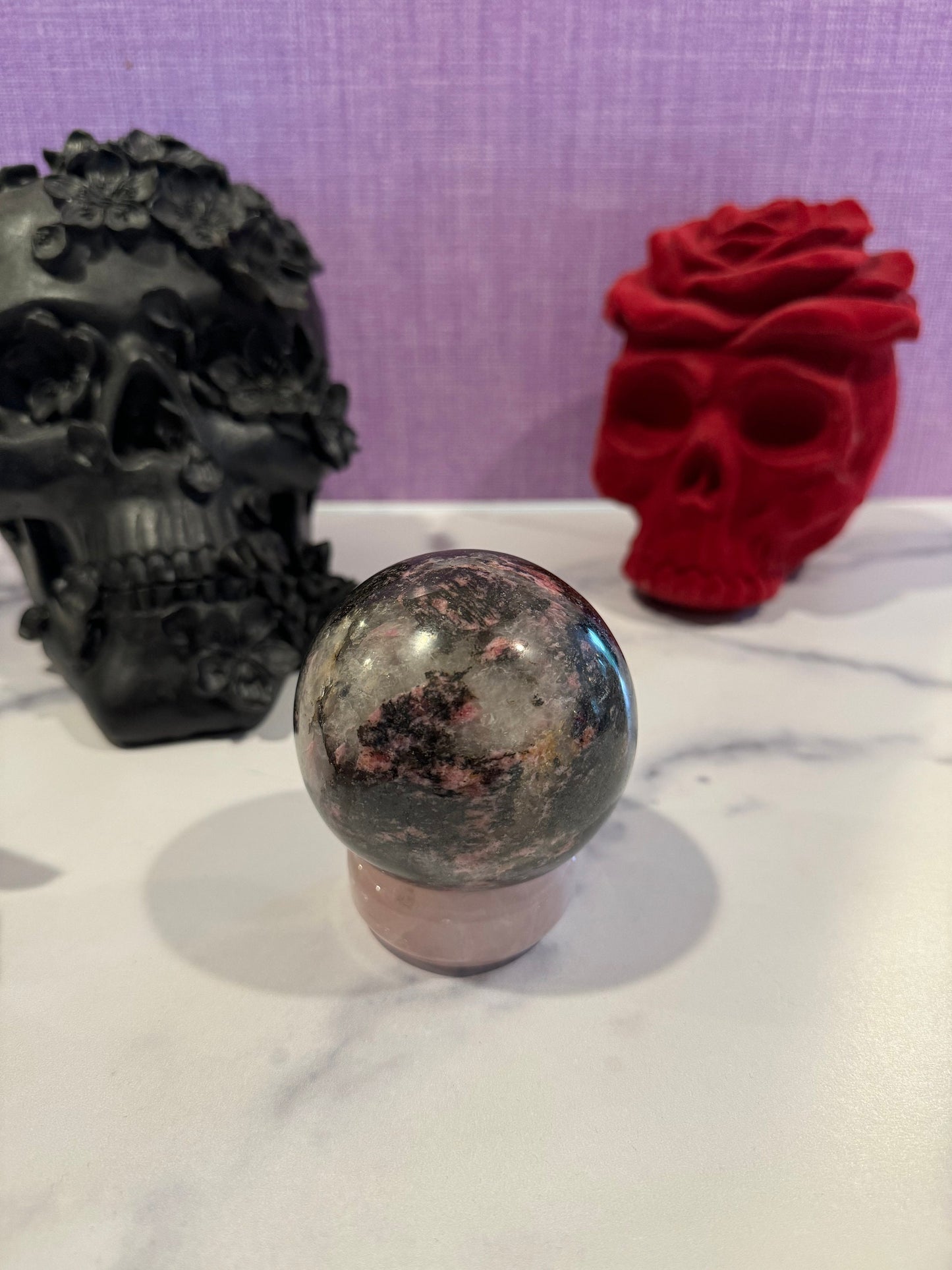 Madagascar Sunset Rhodonite Sphere (72MM)