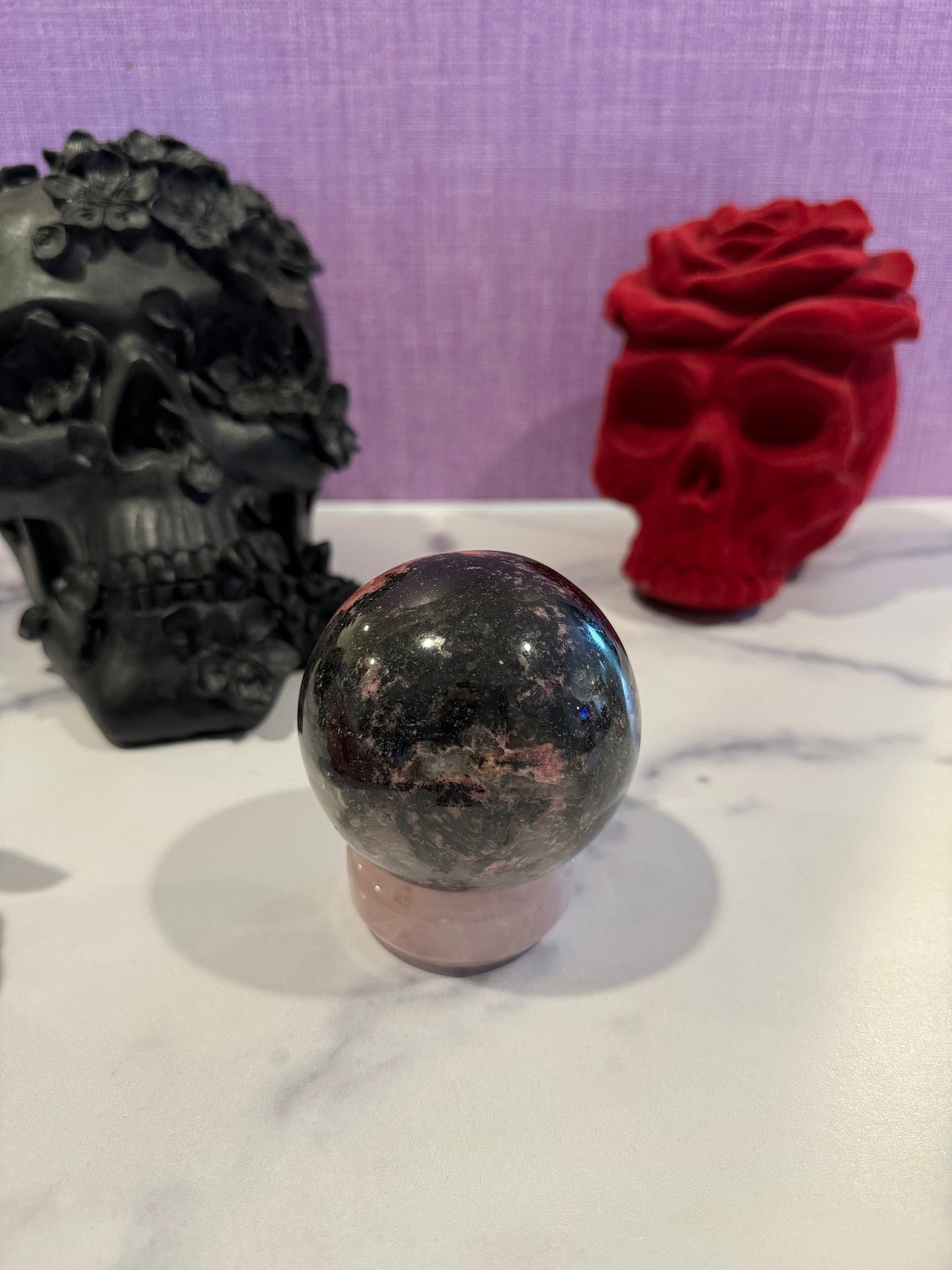 Madagascar Sunset Rhodonite Sphere (72MM)