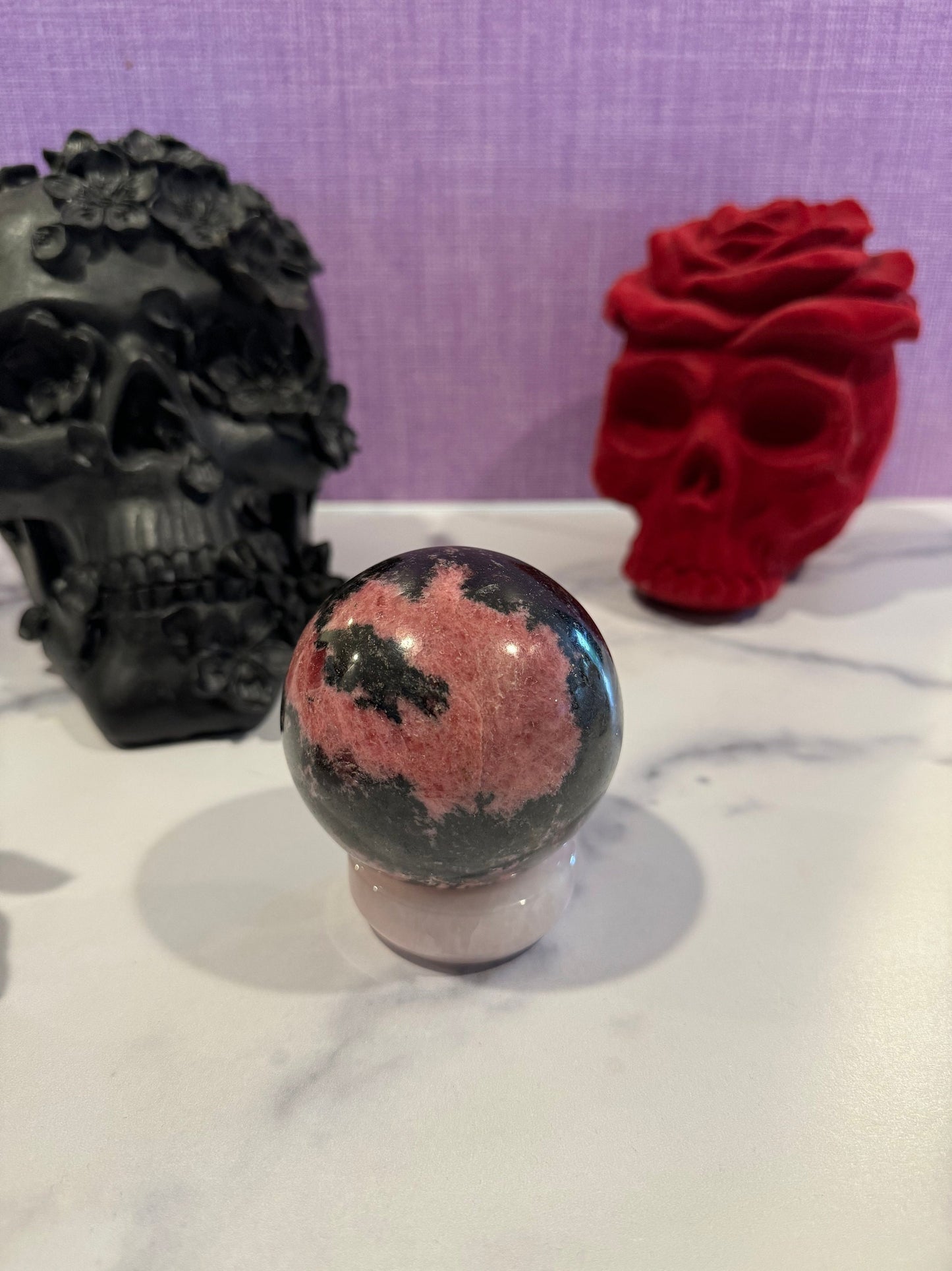 Madagascar Sunset Rhodonite Sphere (72MM)