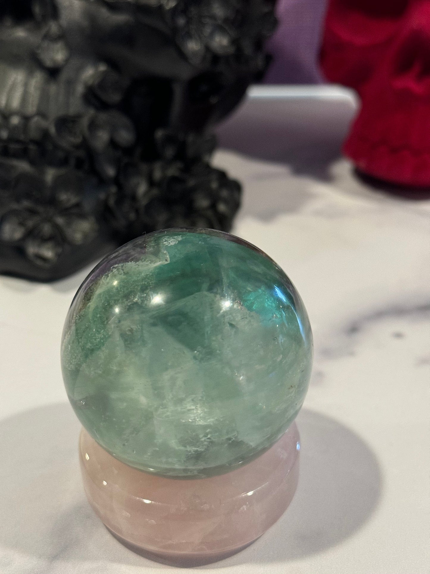 Green & Purple Fluorite Sphere (56MM)