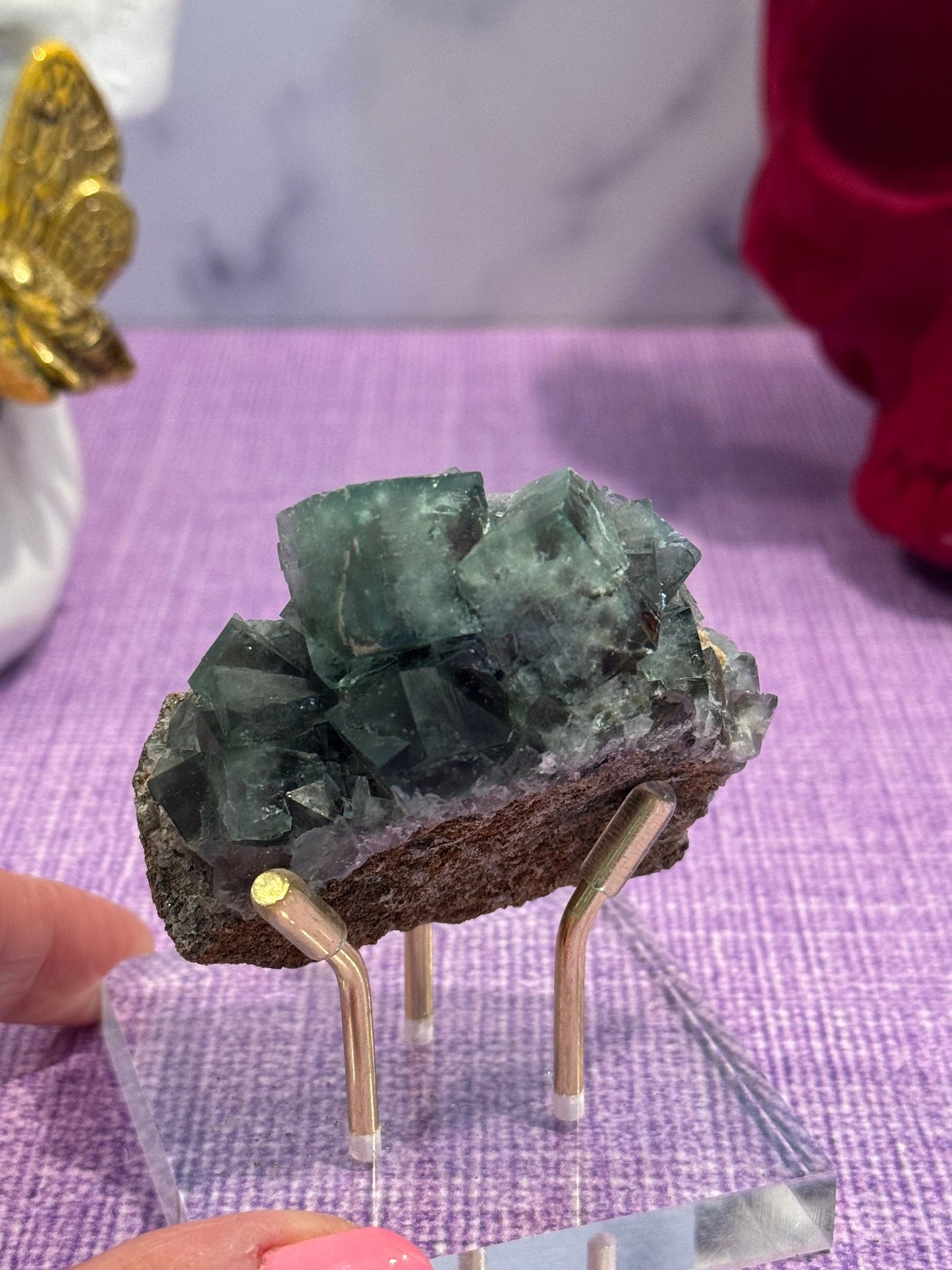 Green & Purple Fluorite Cubic Specimen (Diana Maria Mine, UK)