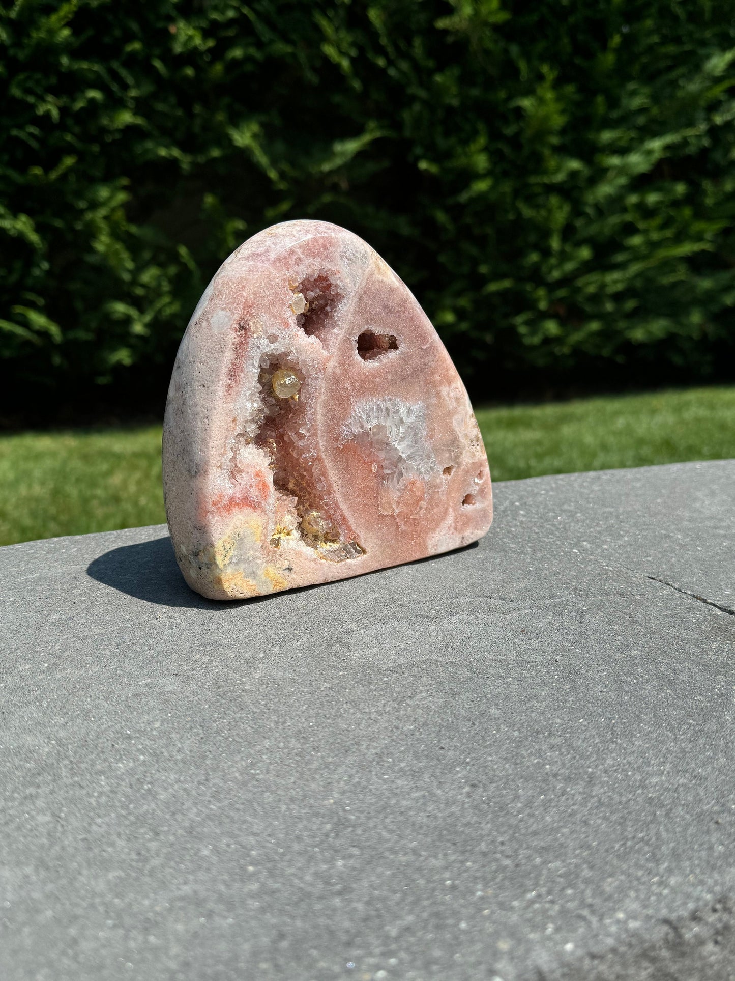Druzy Pink Amethyst Freeform w/ Calcite