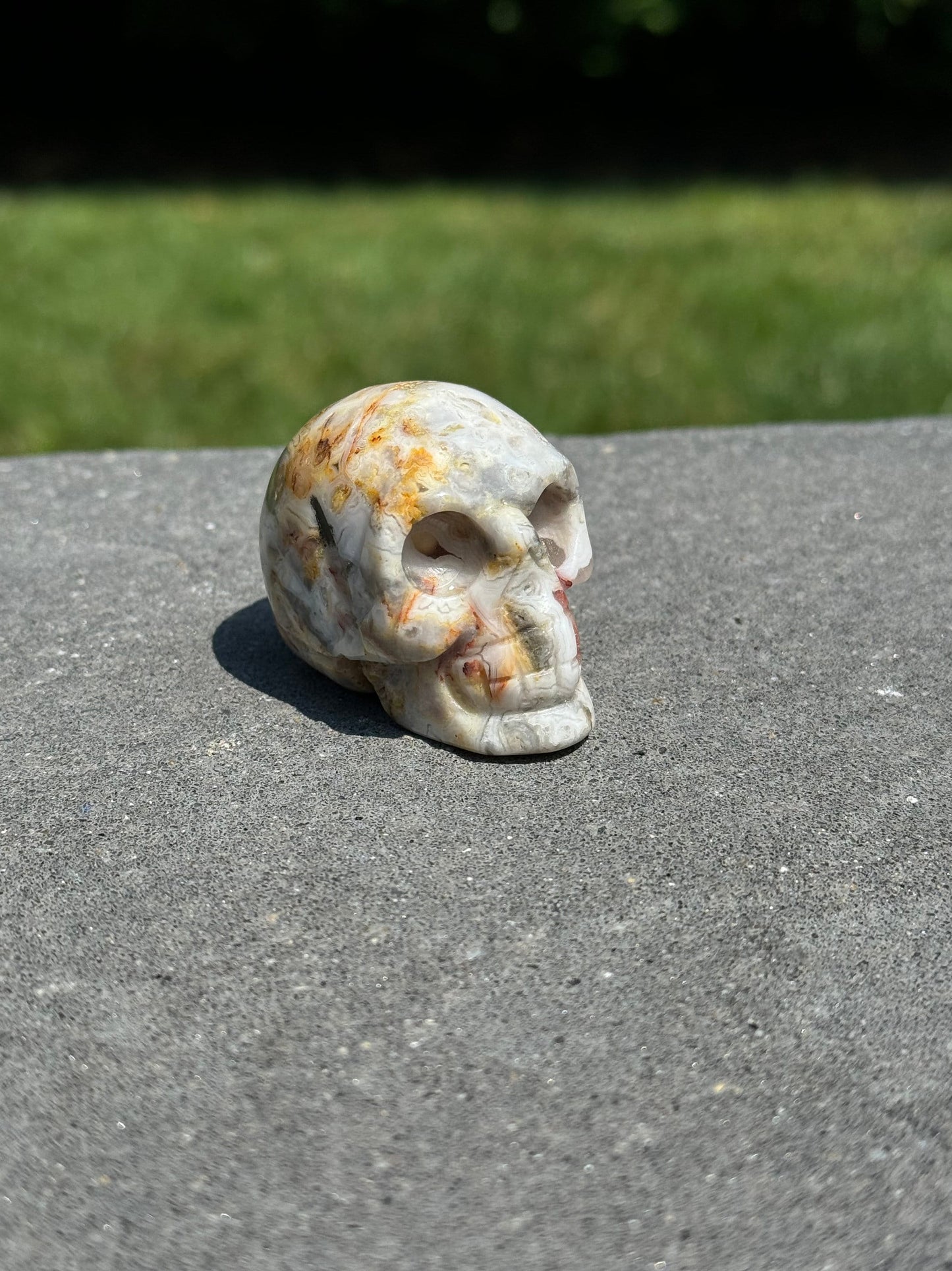 Druzy Crazy Lace Agate Skull