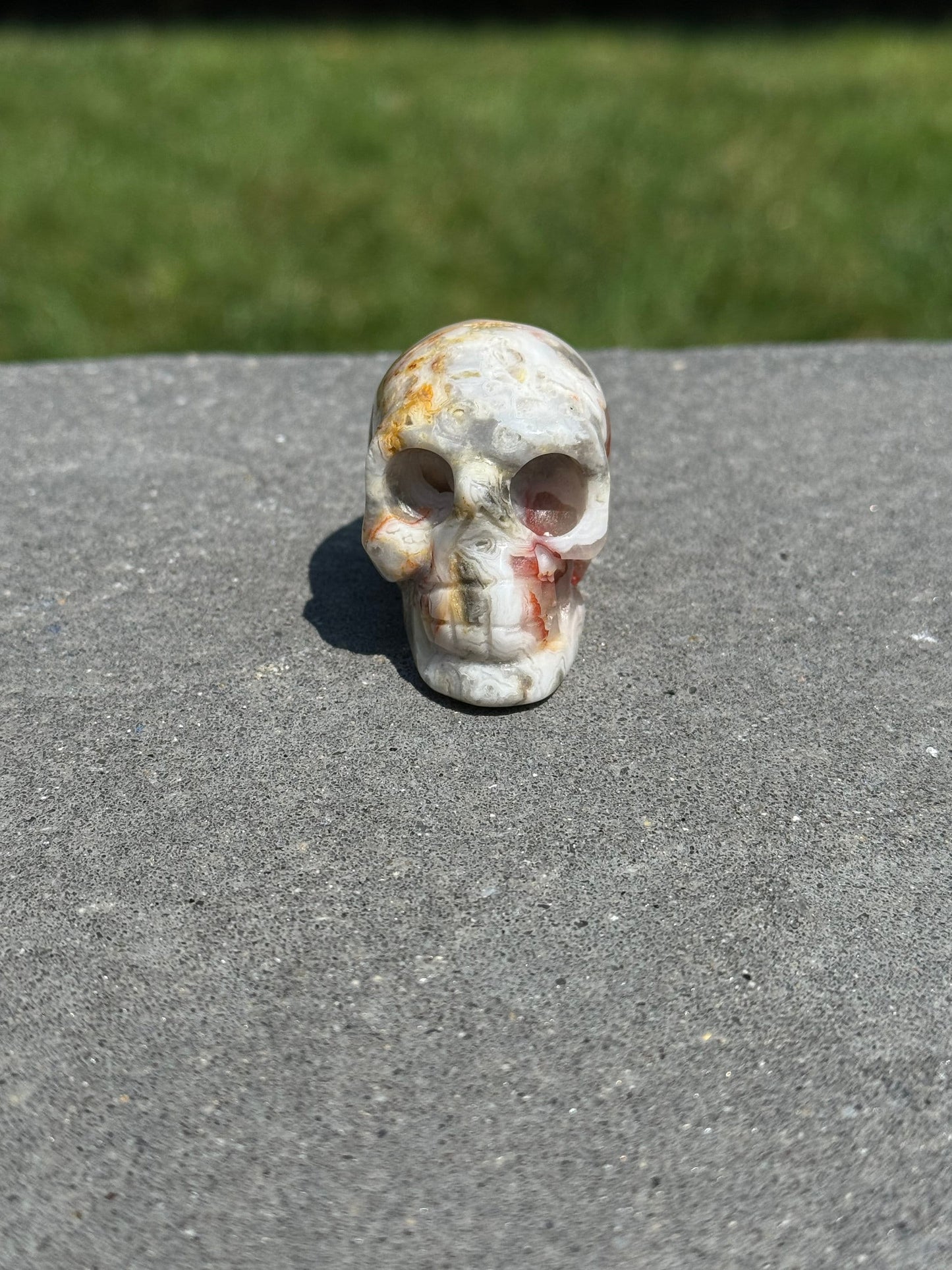 Druzy Crazy Lace Agate Skull