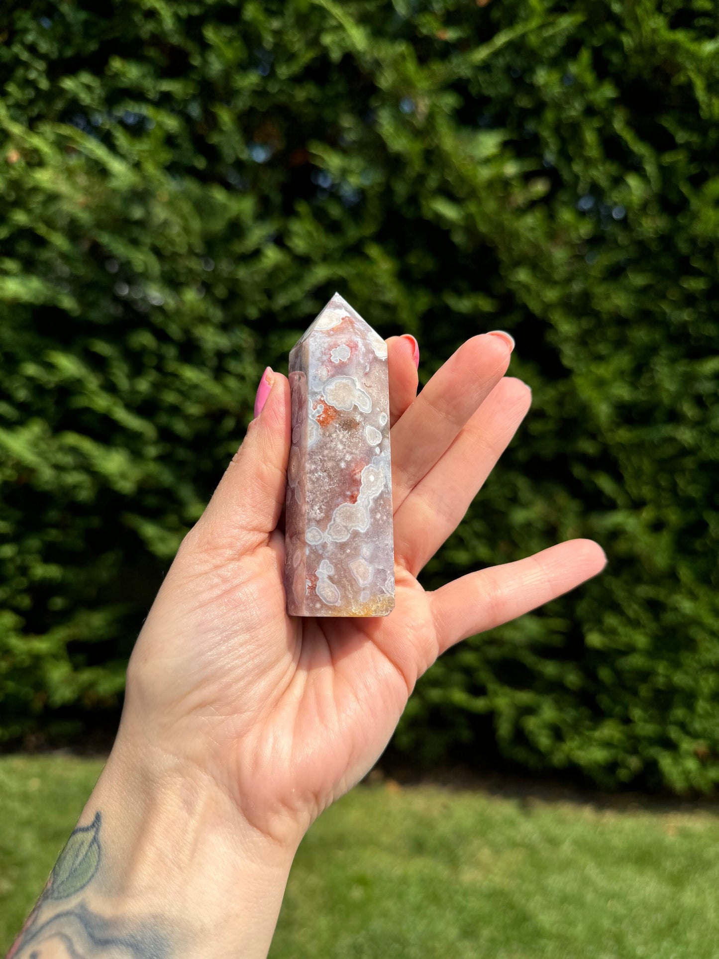 Amethyst & Flower Agate Tower