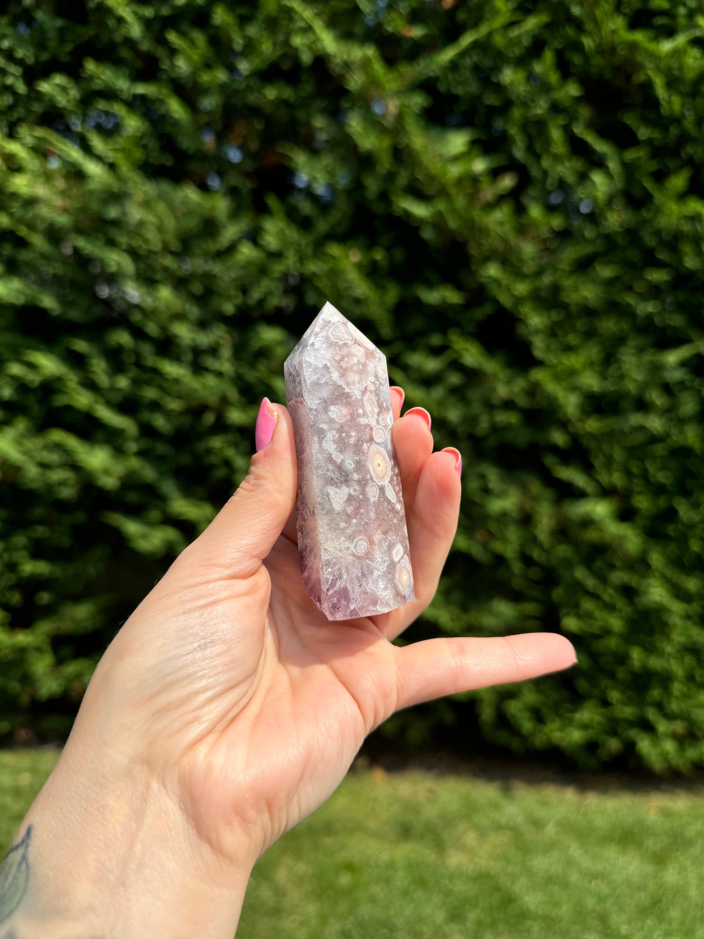 Amethyst & Flower Agate Tower