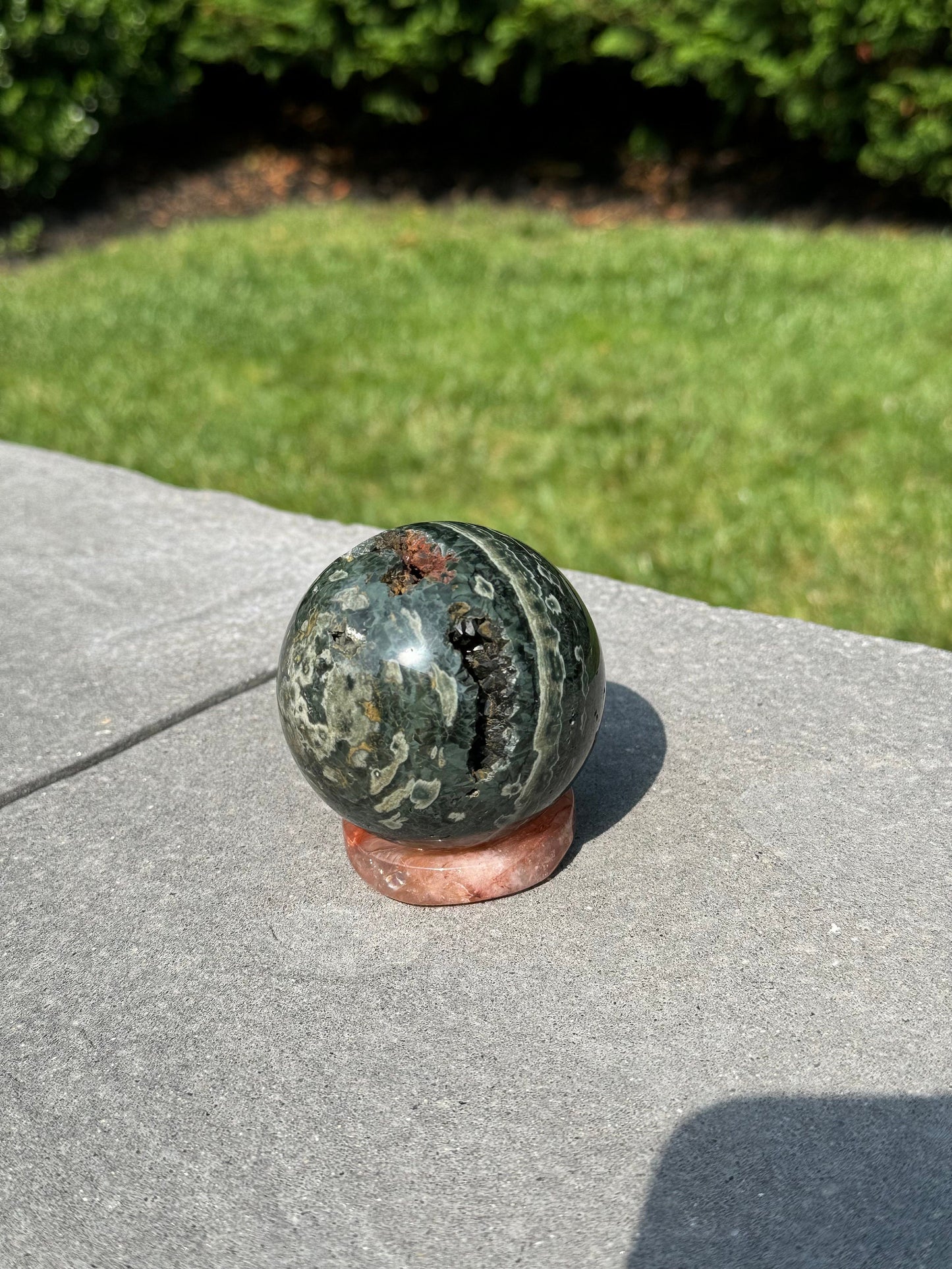 Black Druzy Ocean Jasper Sphere (69MM)