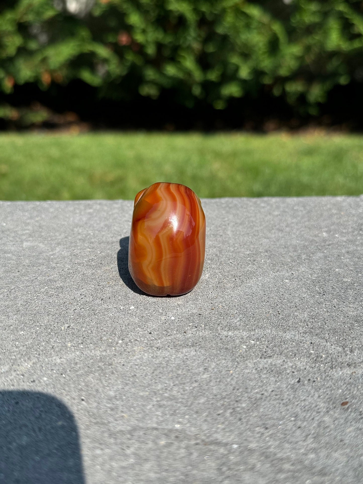 Banded Carnelian Skull Carving