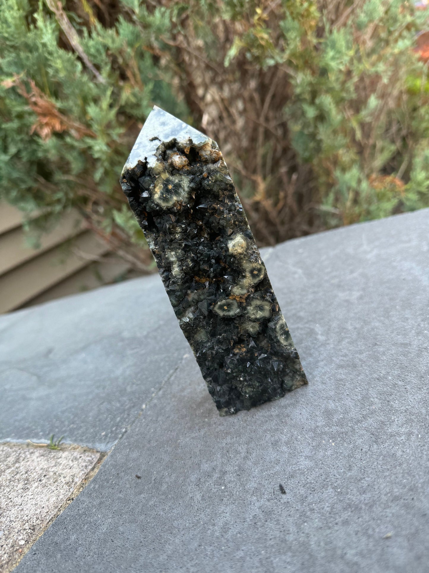 Black Druzy Ocean Jasper Tower