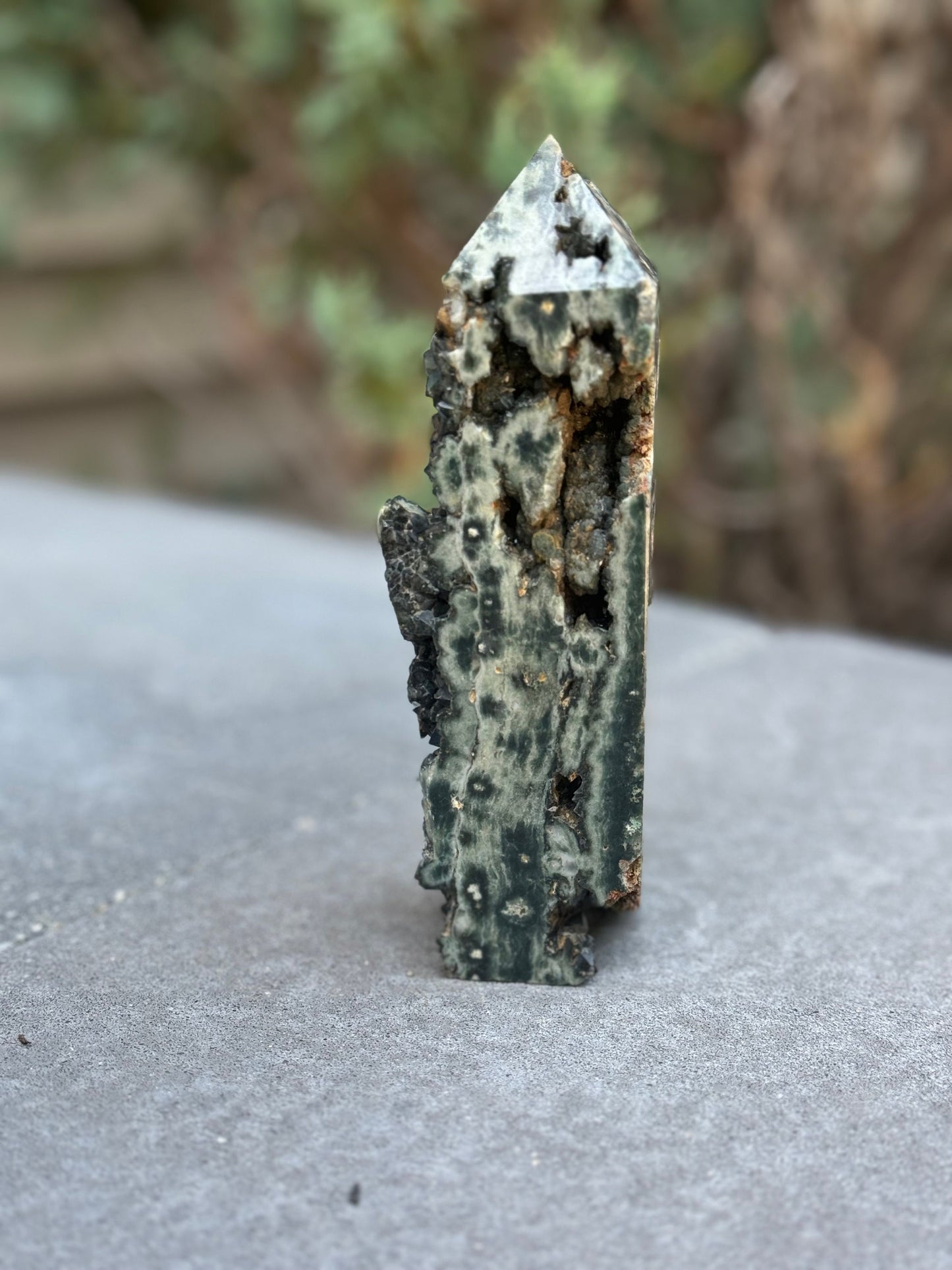 Black Druzy Ocean Jasper Tower