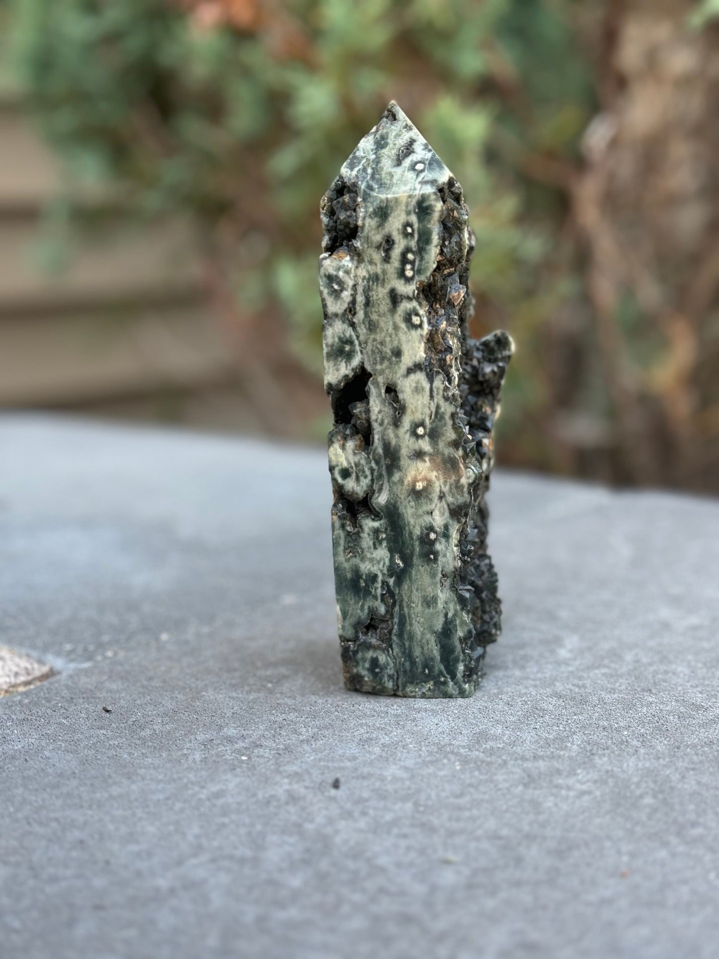 Black Druzy Ocean Jasper Tower