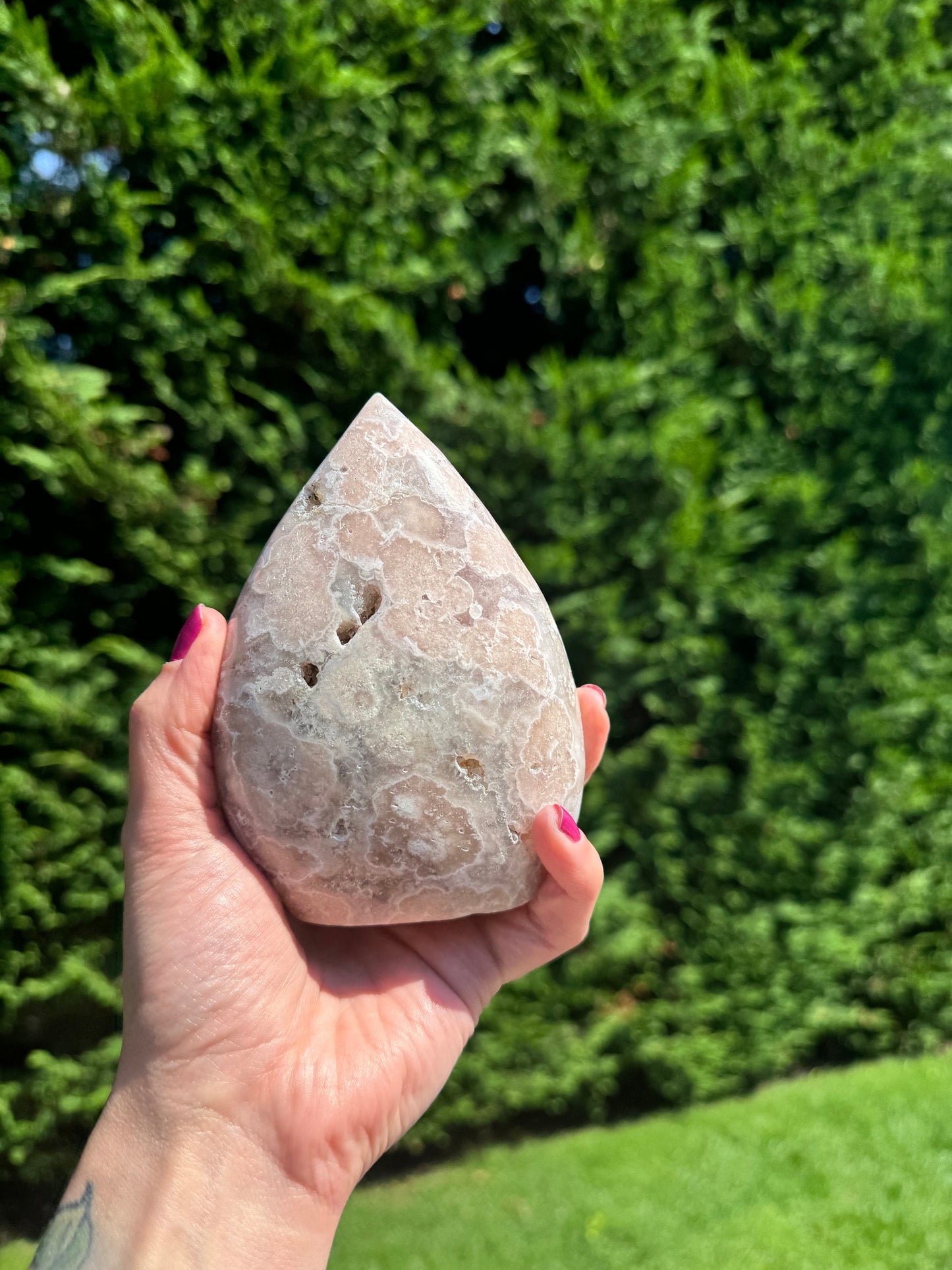 Druzy Pink Amethyst Teardrop