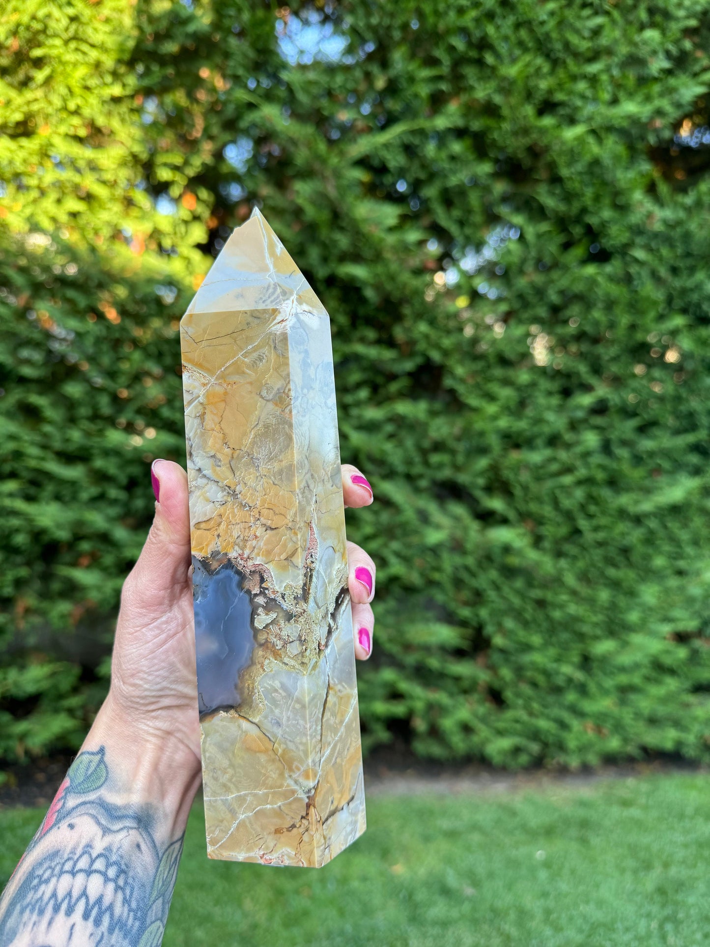 XL Druzy Volcano Agate Tower (9.25")
