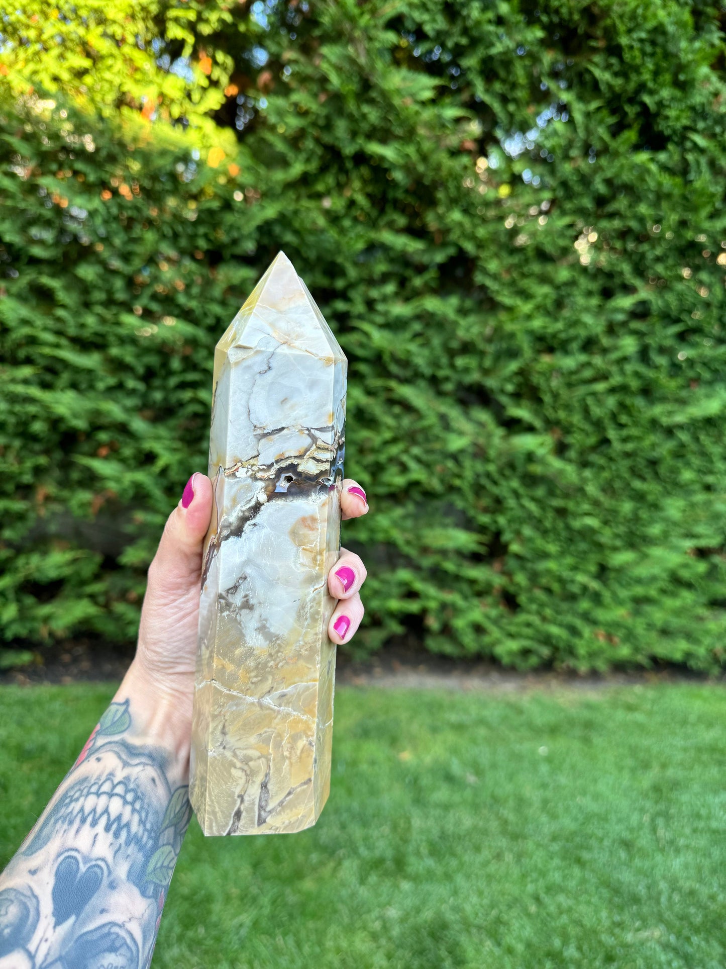 XL Druzy Volcano Agate Tower (9.25")