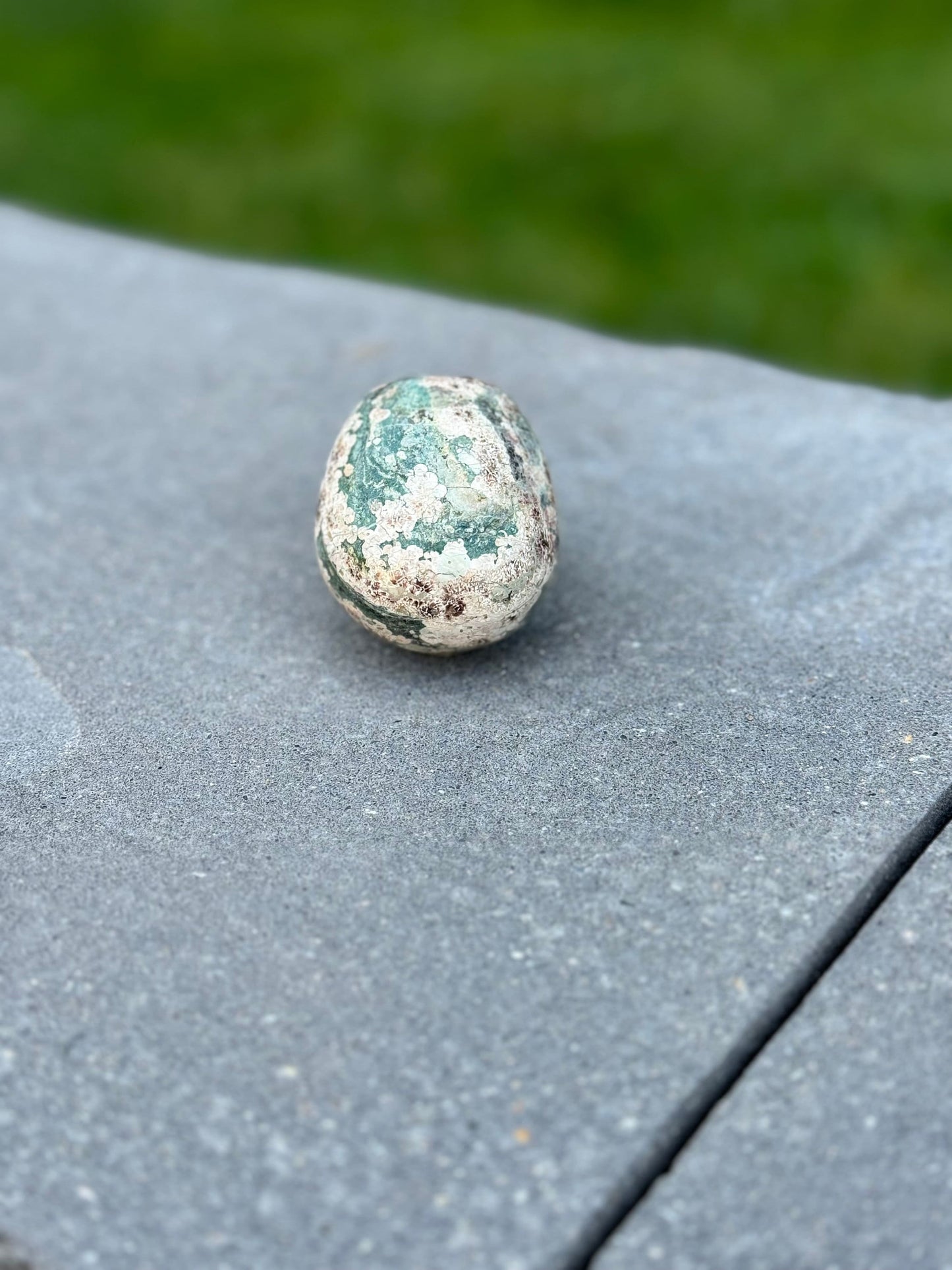 Green Sakura Jasper Skull Carving (2.87")