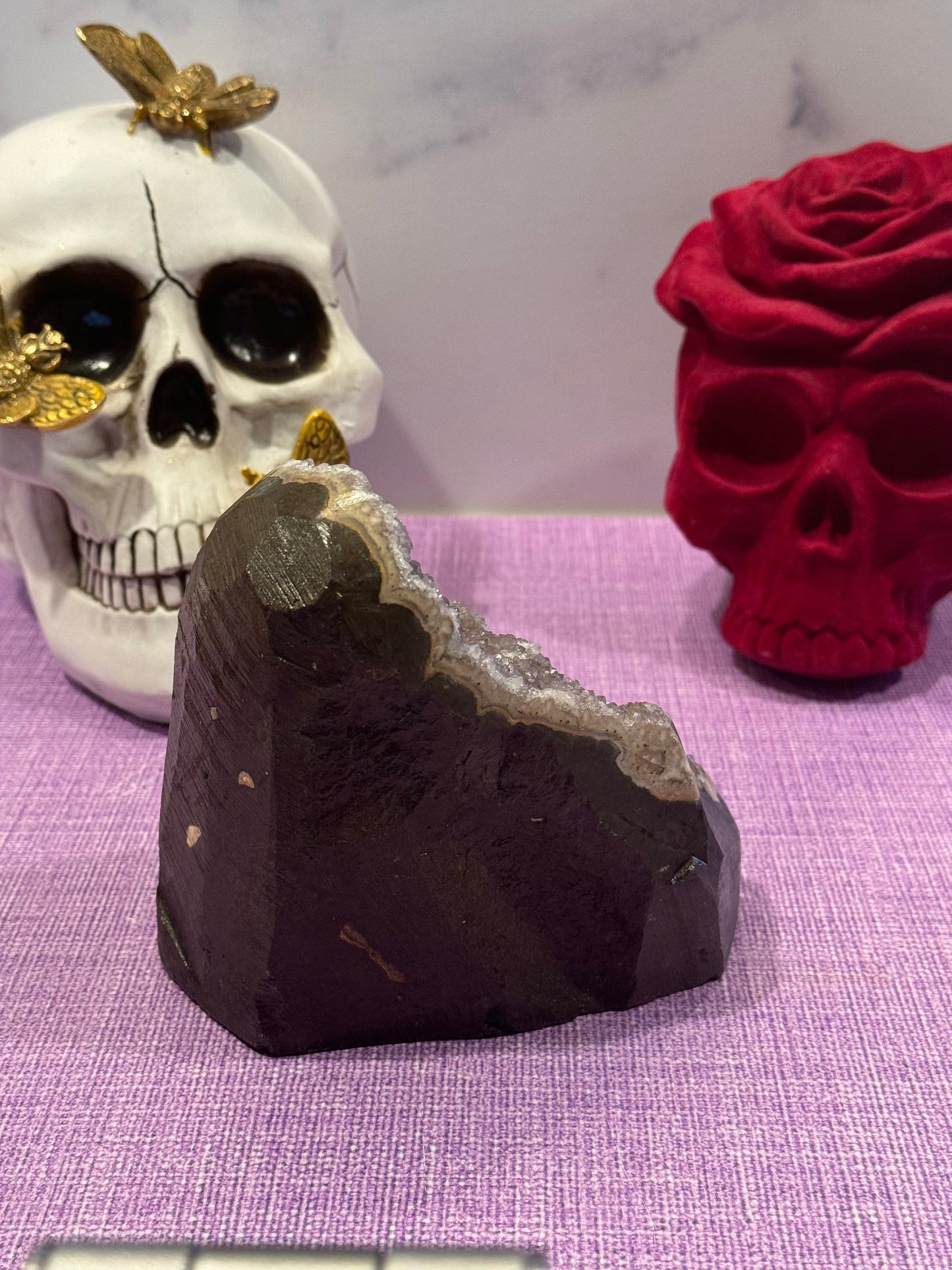 Druzy Pink Amethyst & Agate Cut Base