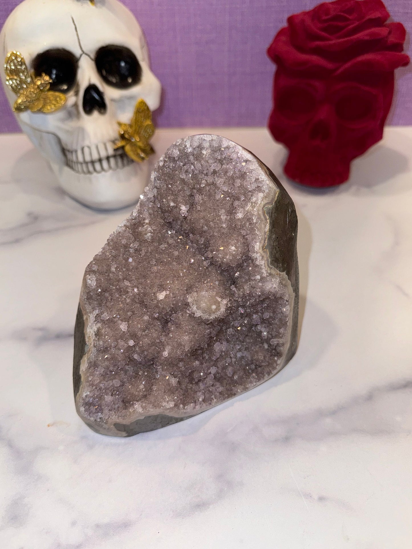 Druzy Pink Amethyst & Agate Cut Base