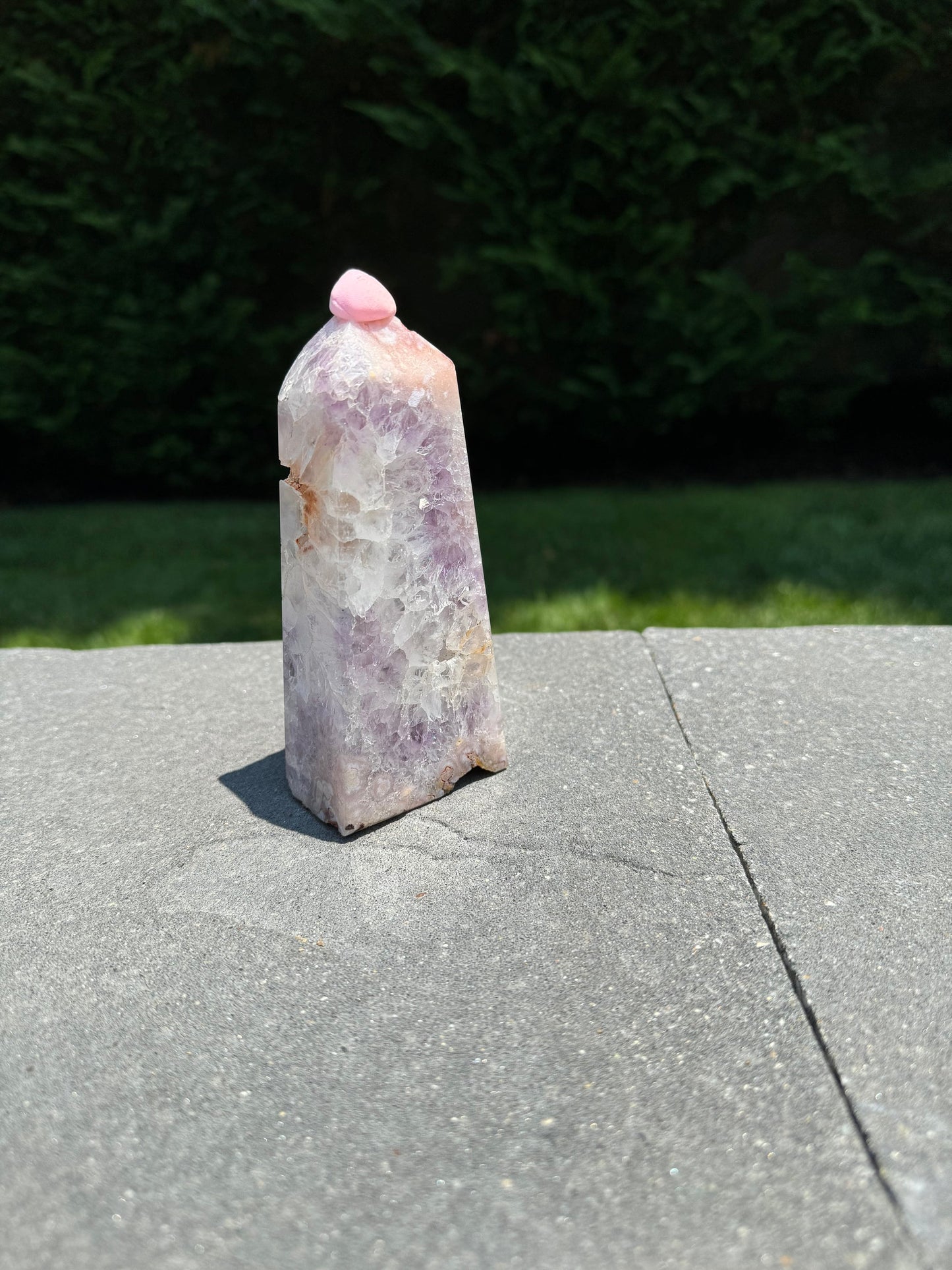 Druzy Amethyst & Flower Agate Obelisk
