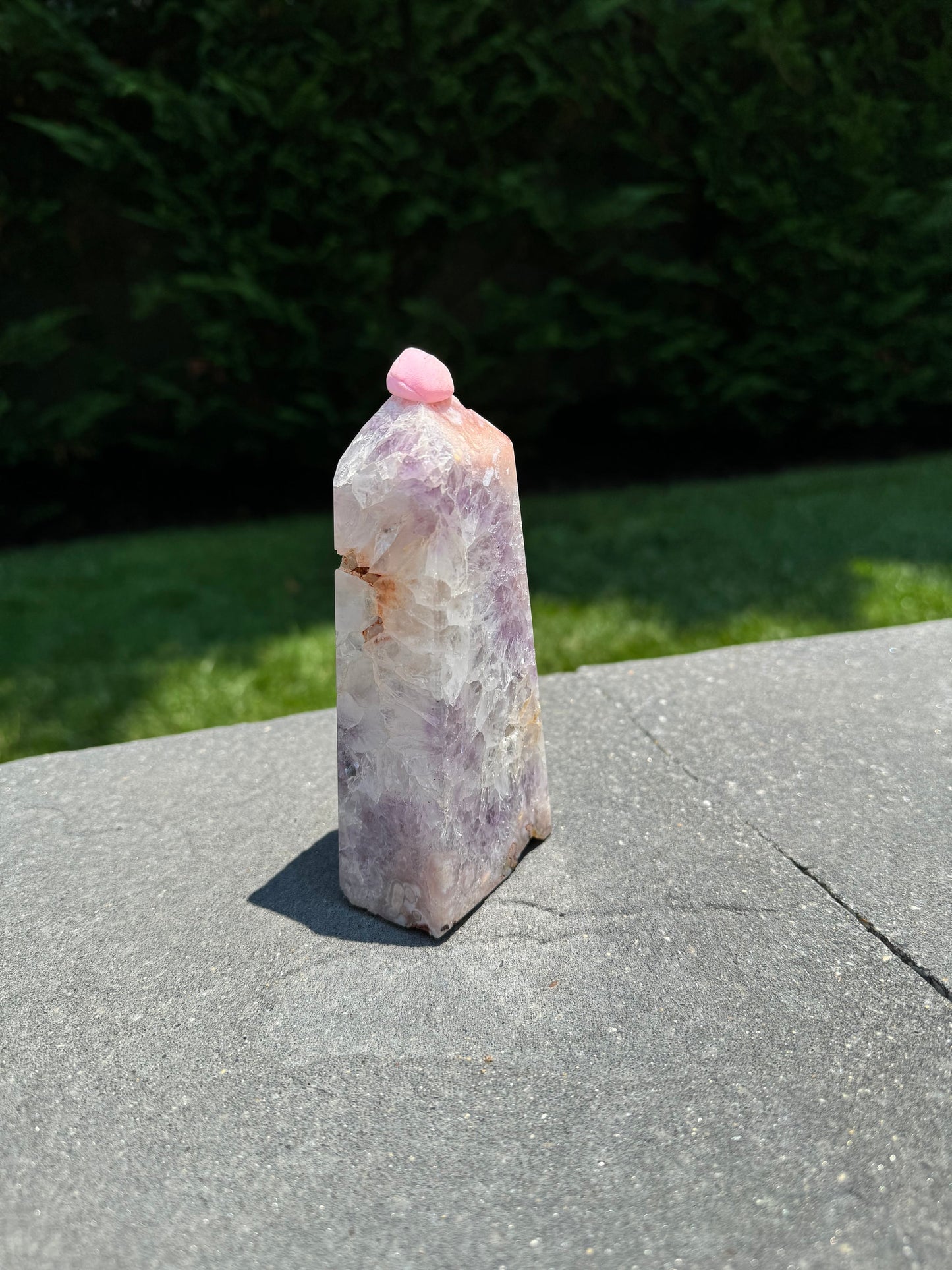 Druzy Amethyst & Flower Agate Obelisk