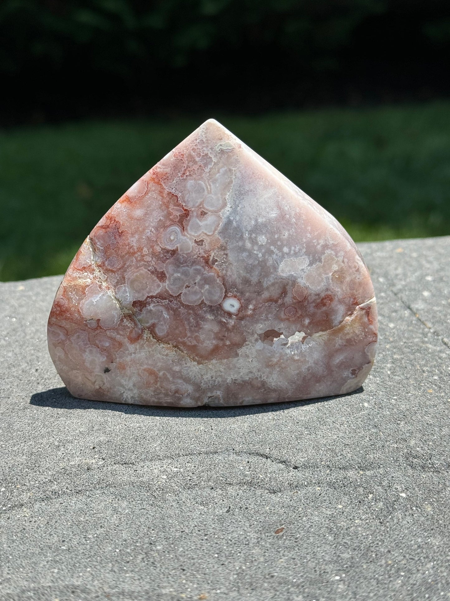 Brazilian Druzy Pink Amethyst Freeform with Flower Agate & Carnelian