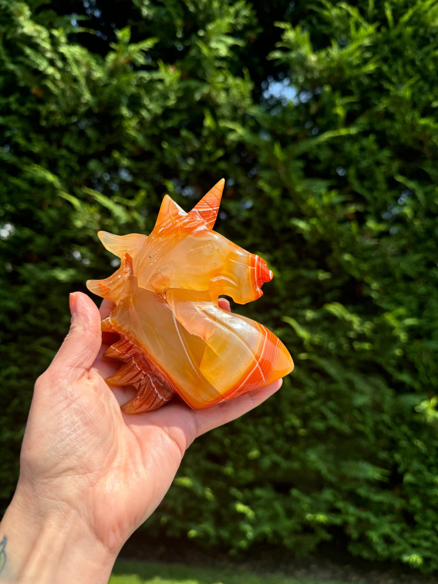 Carnelian Unicorn Carving
