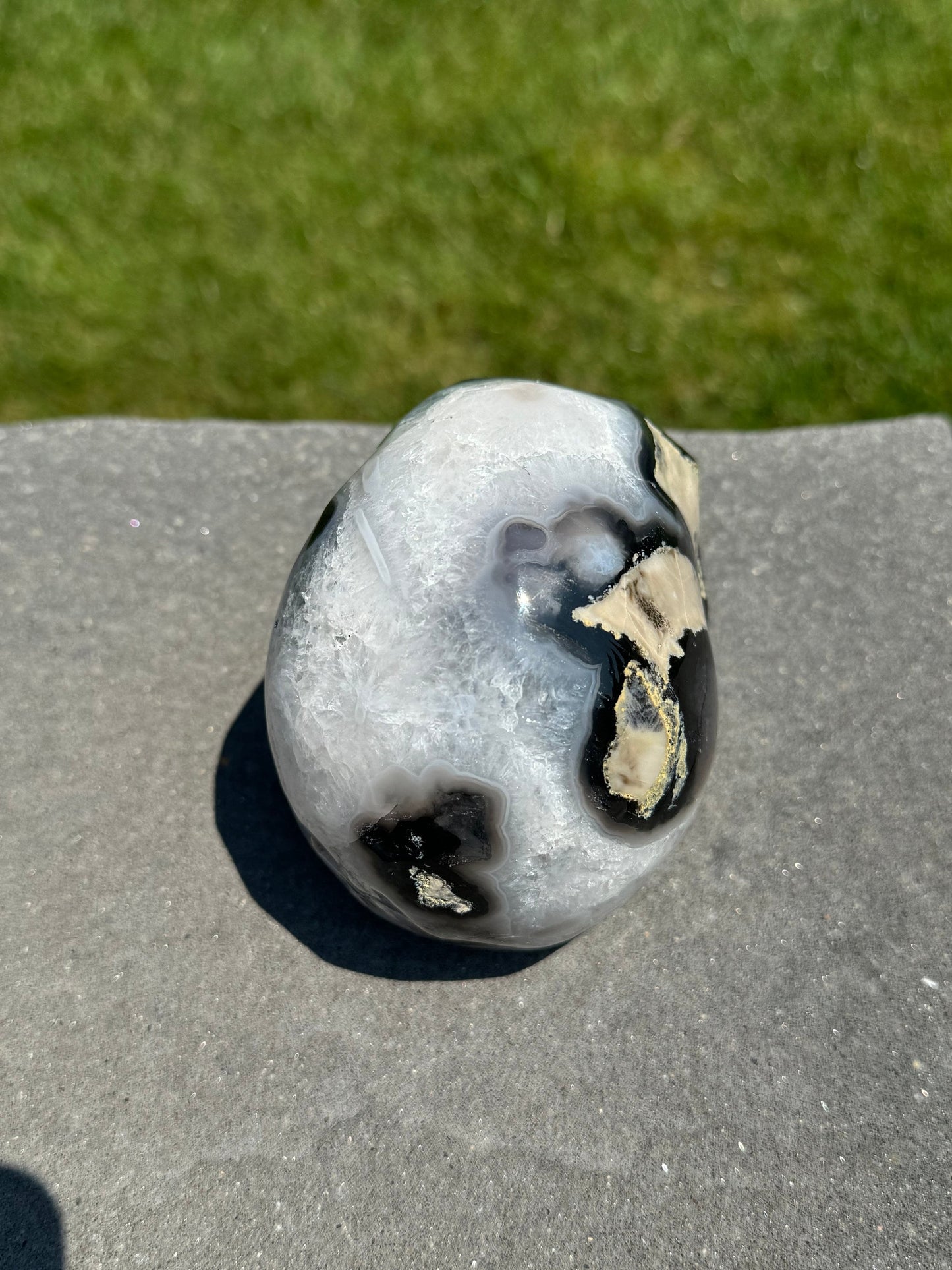 Volcano Agate Skull Carving (4.5")