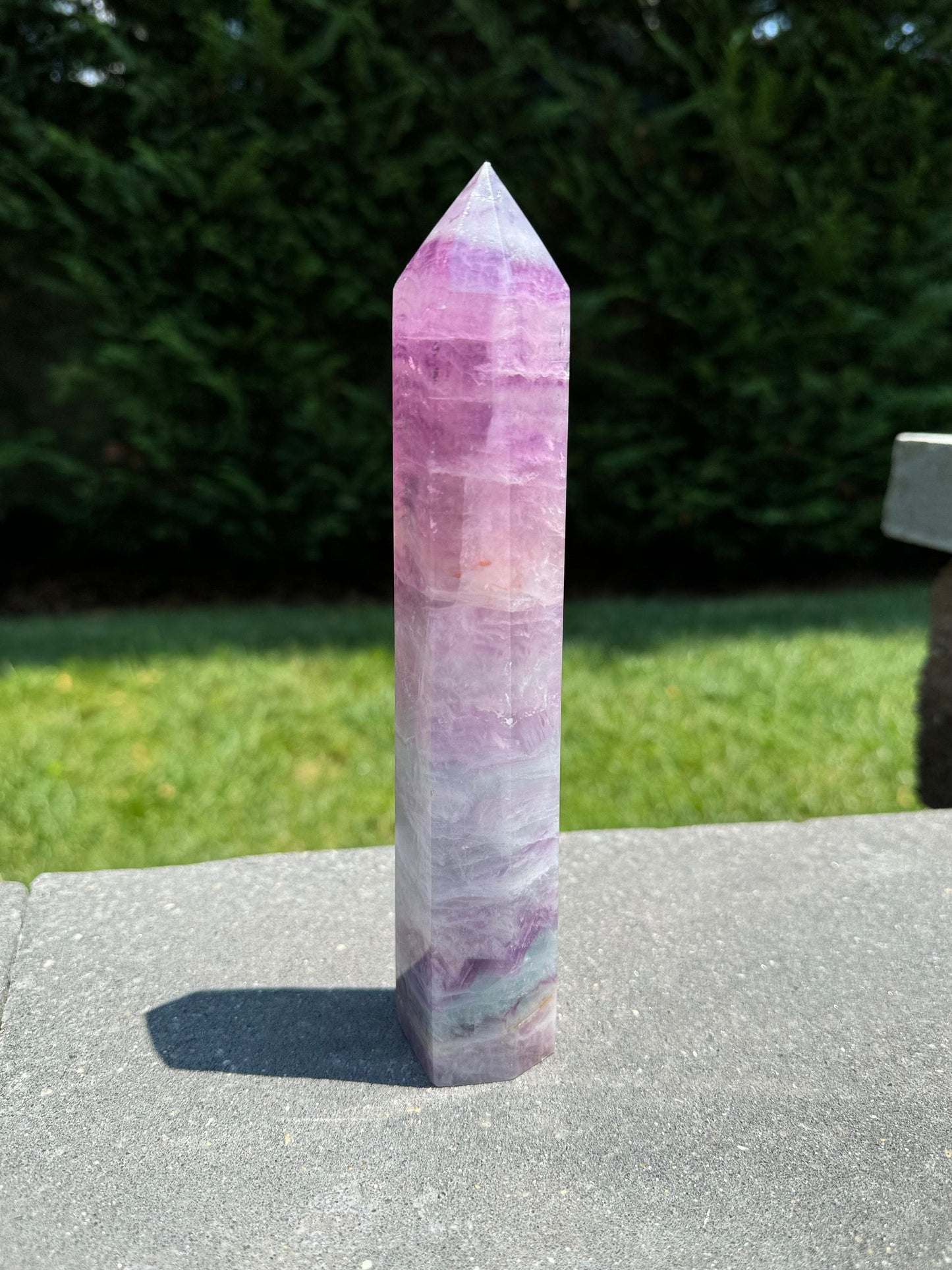 Banded Pink & Purple Fluorite Tower