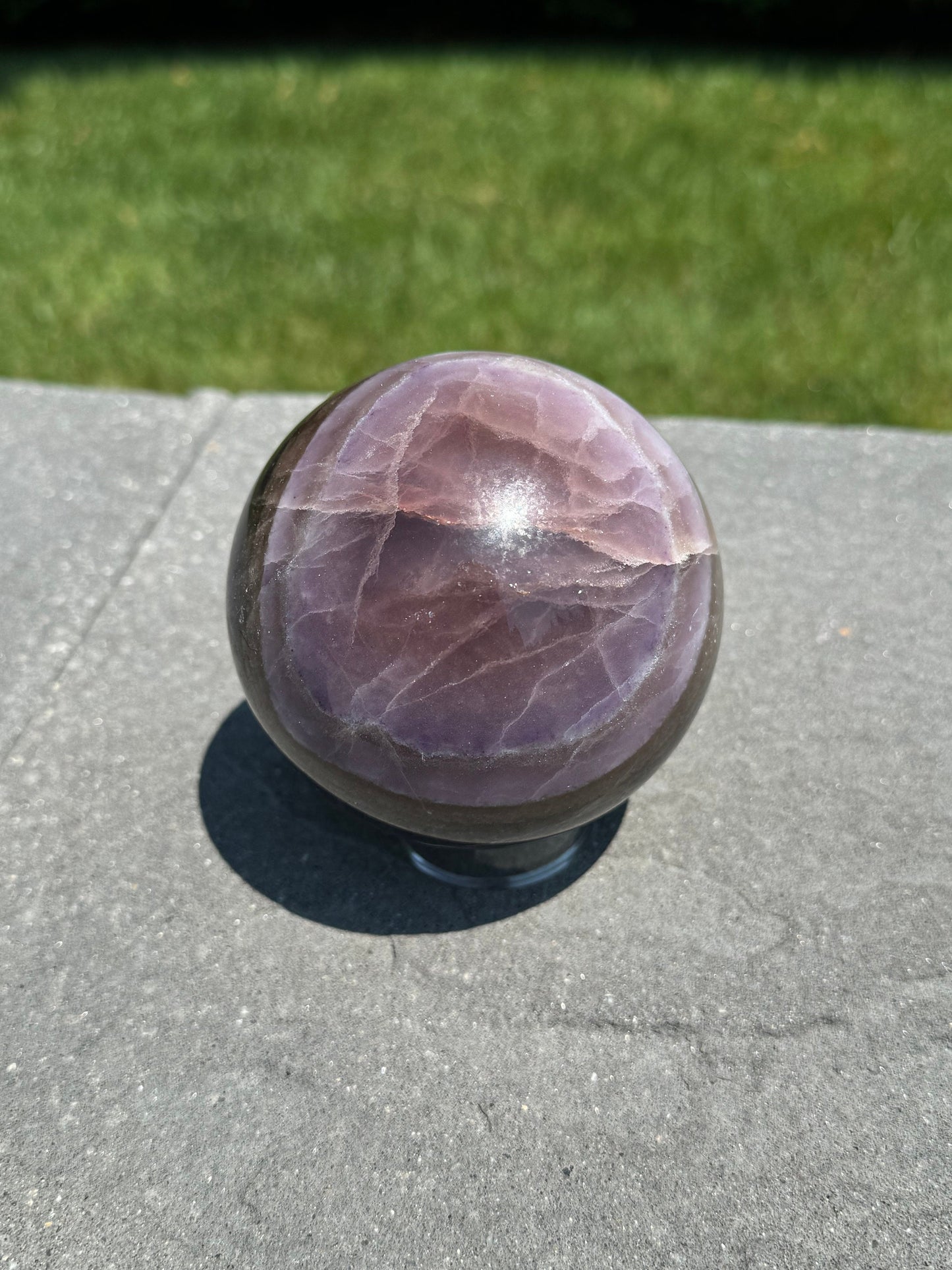 Purple Silky Banded Fluorite Sphere (94MM)
