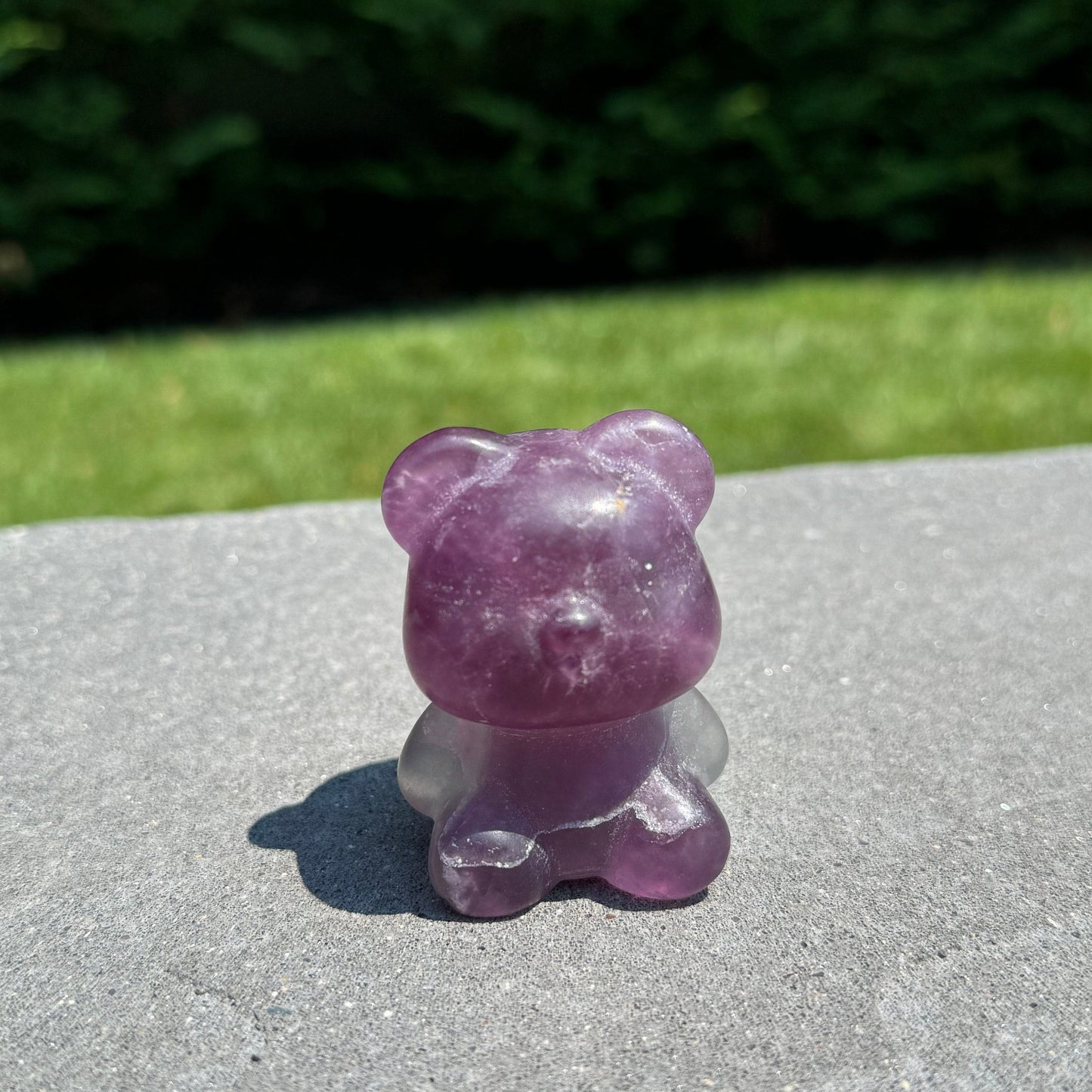 Rainbow Fluorite Bear Carving