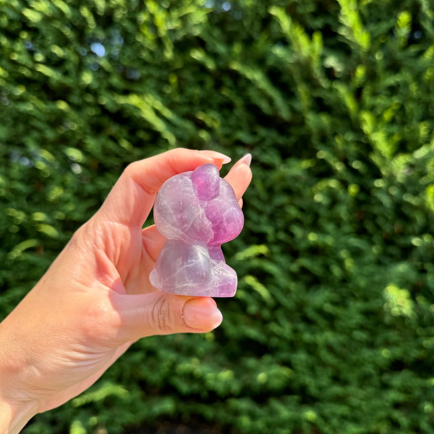 Rainbow Fluorite Bear Carving