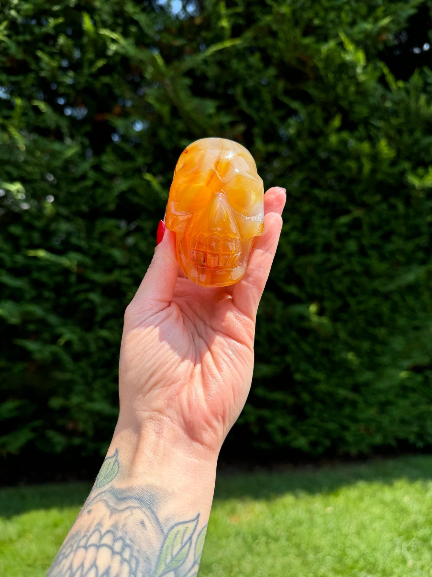 Carnelian Skull Carving