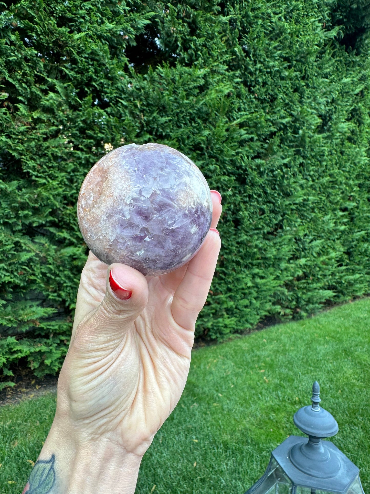 Druzy Amethyst & Flower Agate Sphere